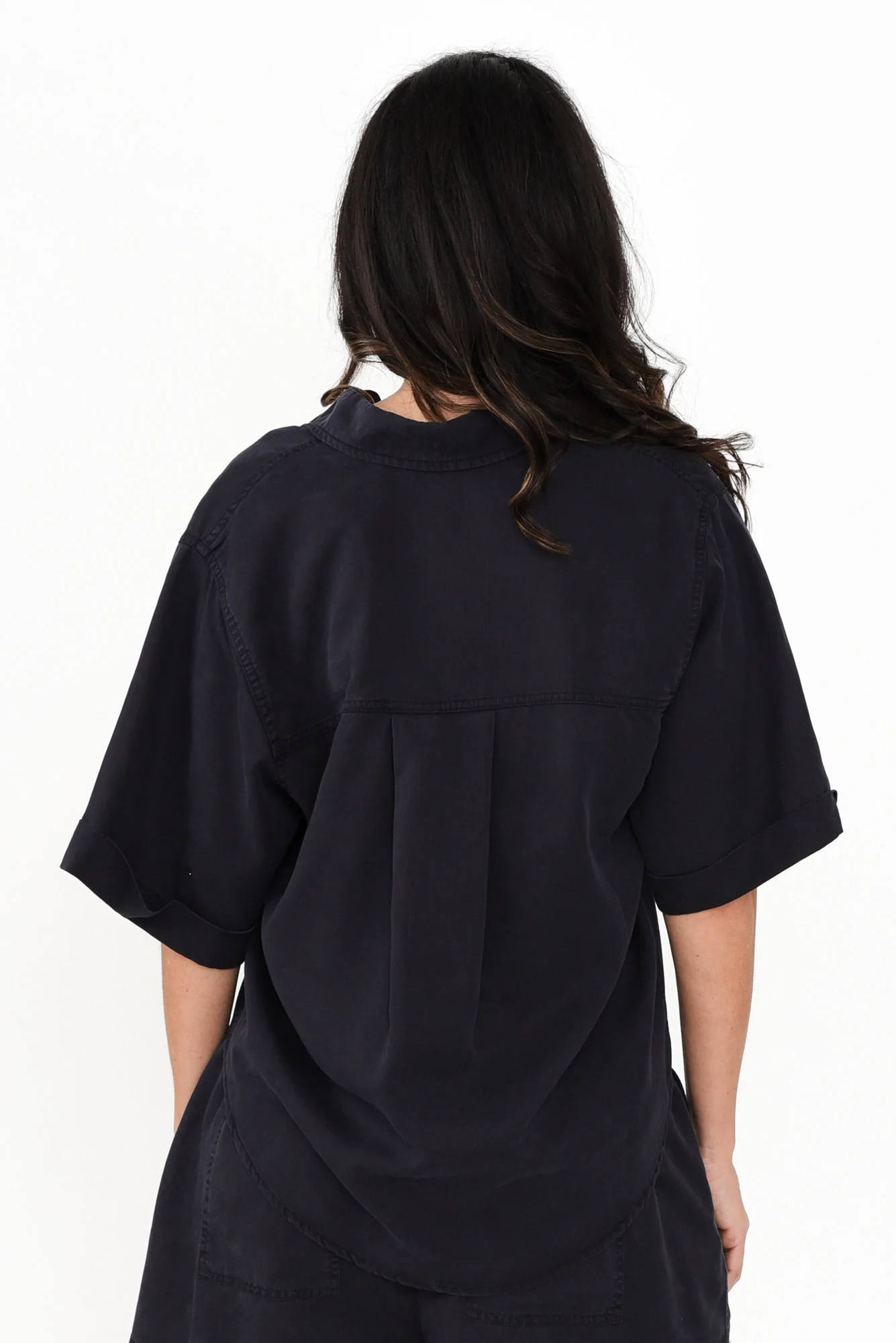 Blitz Washed Navy Lyocell Shirt