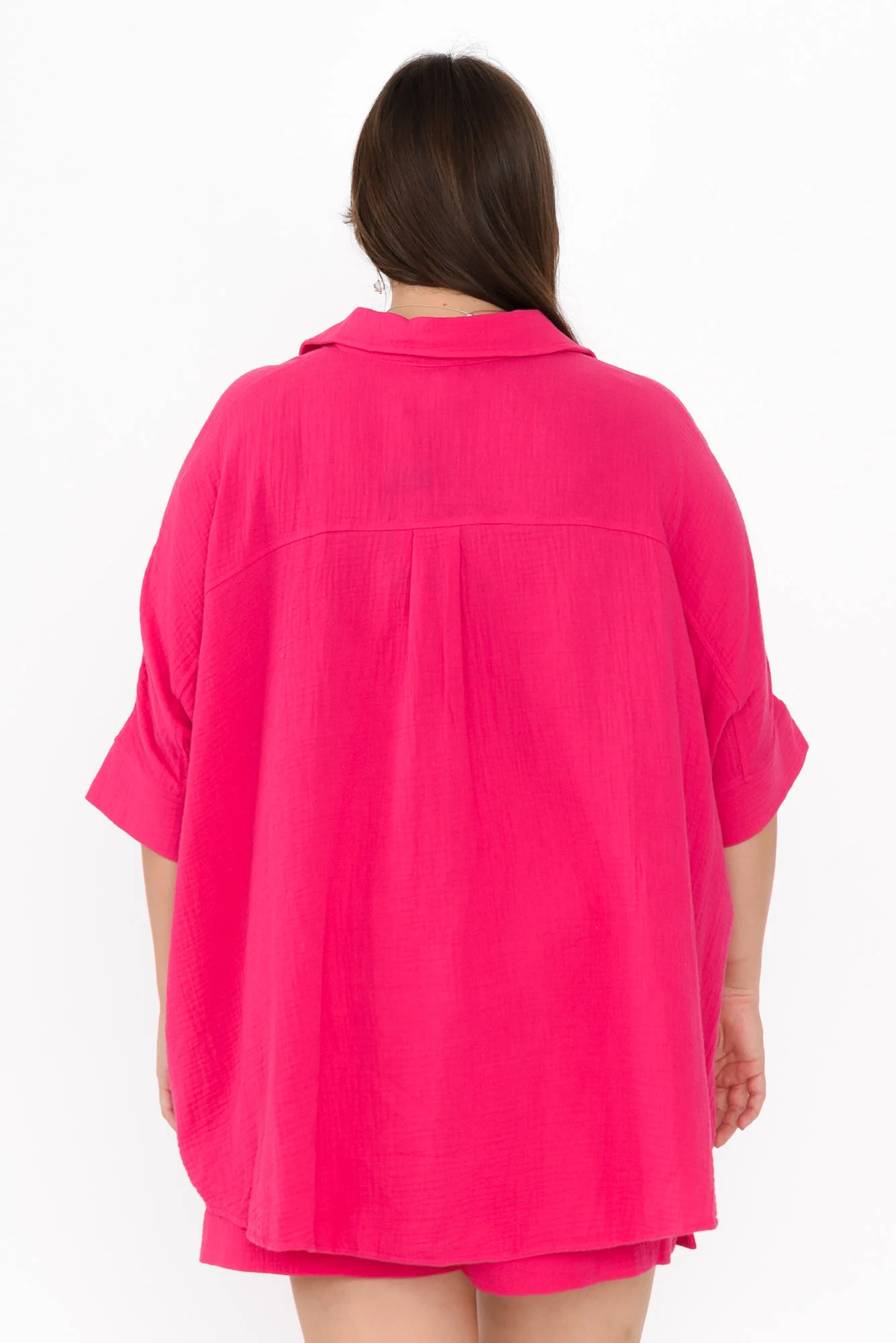 Calia Fuchsia Cotton Cheesecloth Shirt