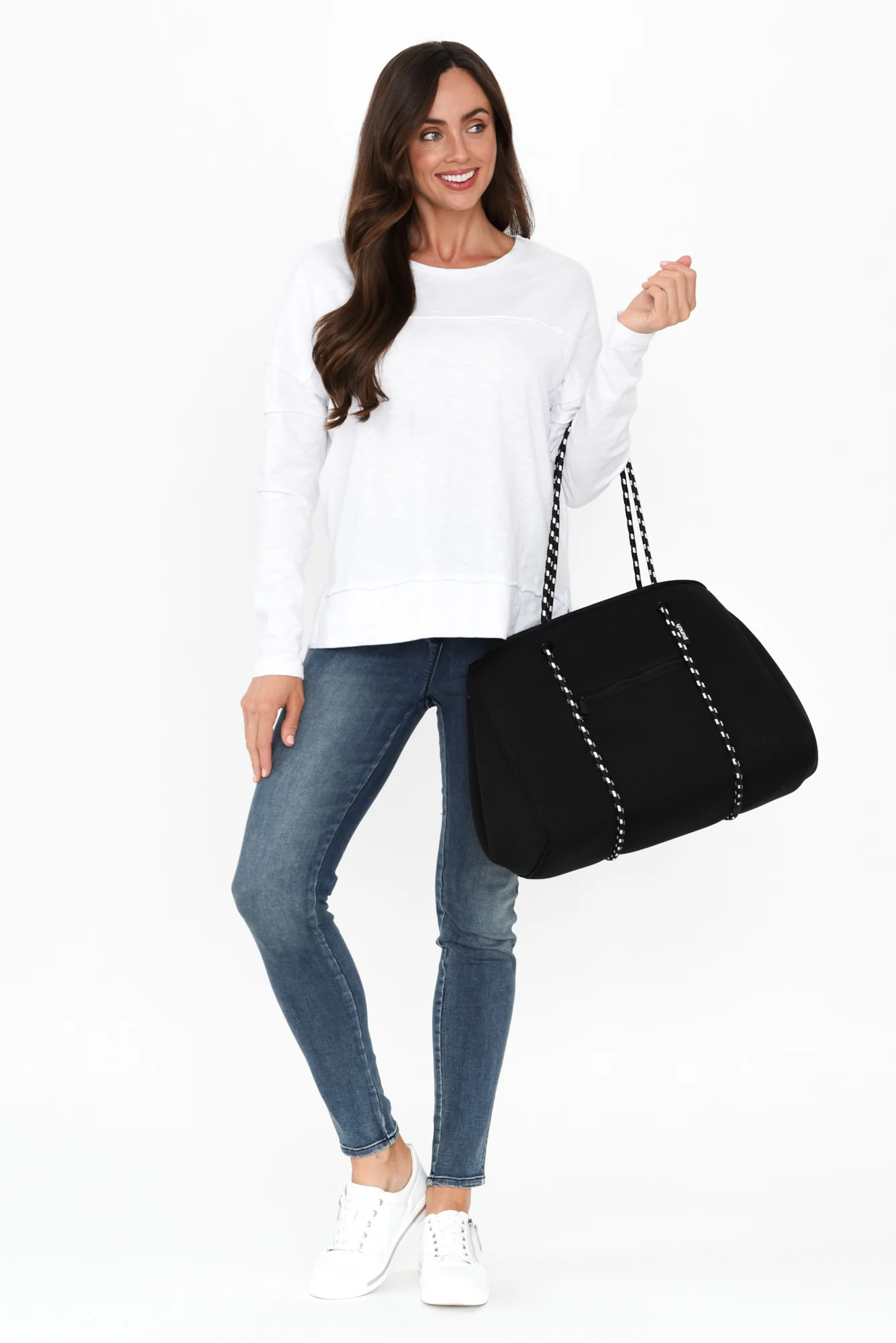 Jayne White Cotton Throw On Top