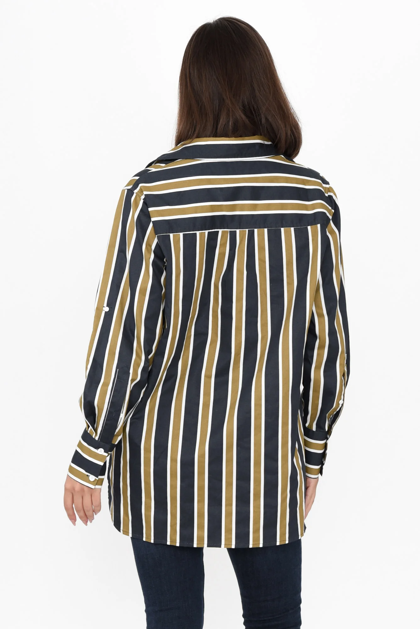 Kerry Navy Stripe Cotton Shirt