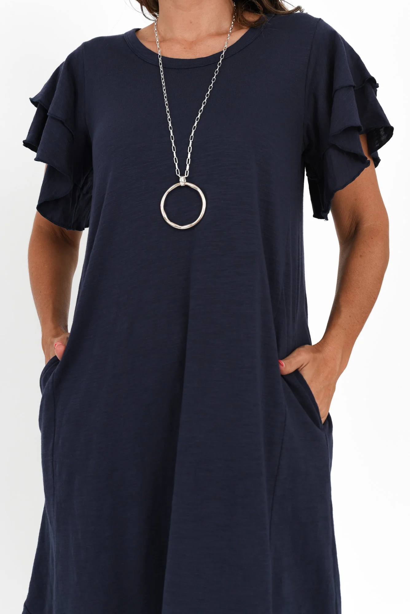 Sydney Navy Cotton Tee Dress