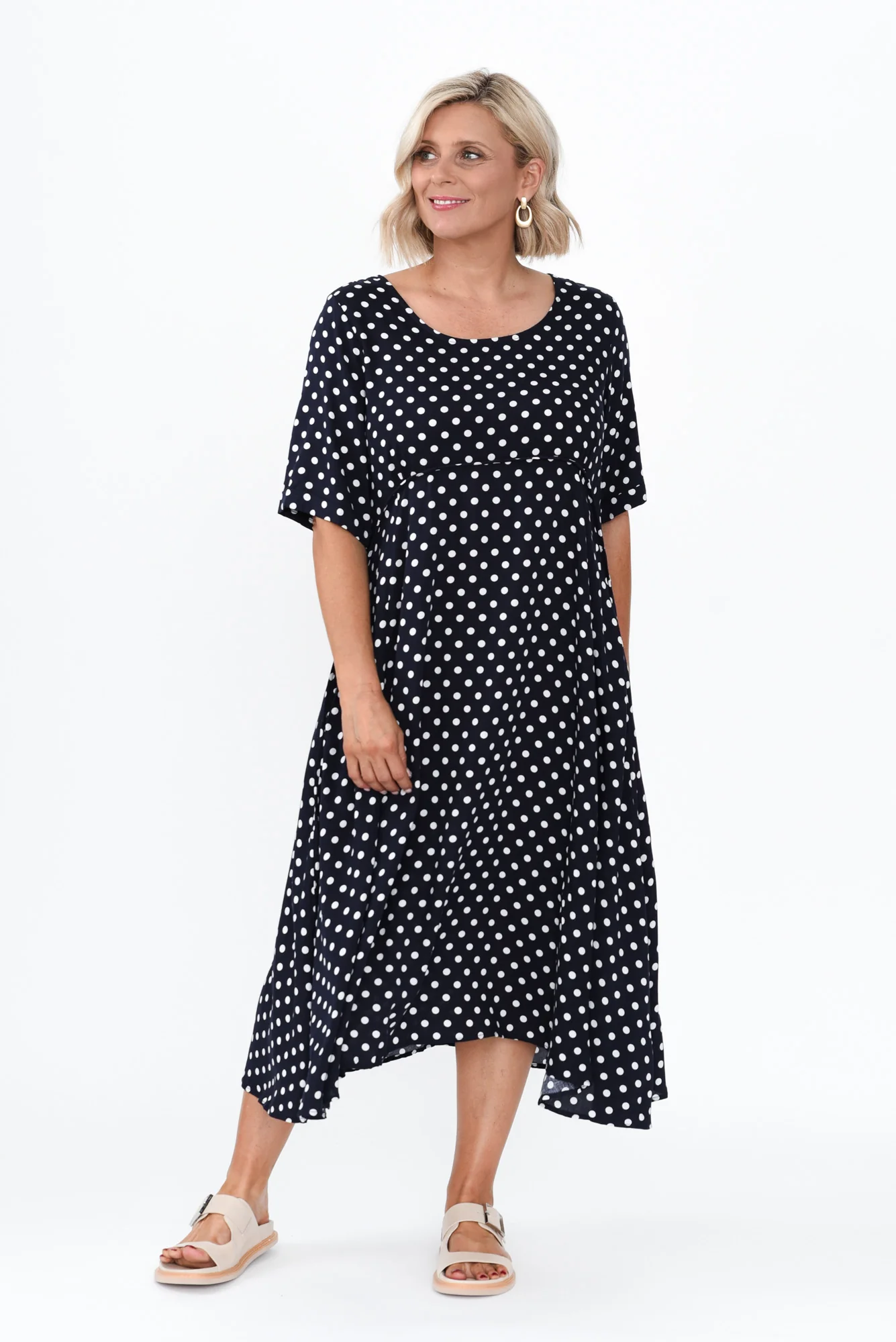 Sula Navy Spot Pocket Dress