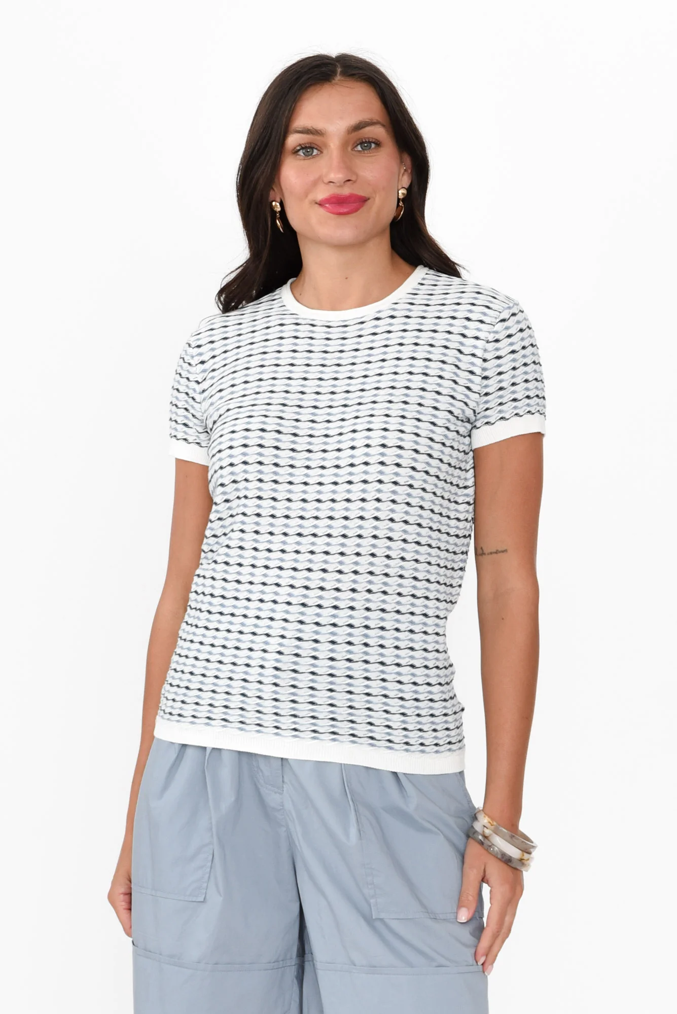 Ziggy Blue Stripe Cotton Knit Tee