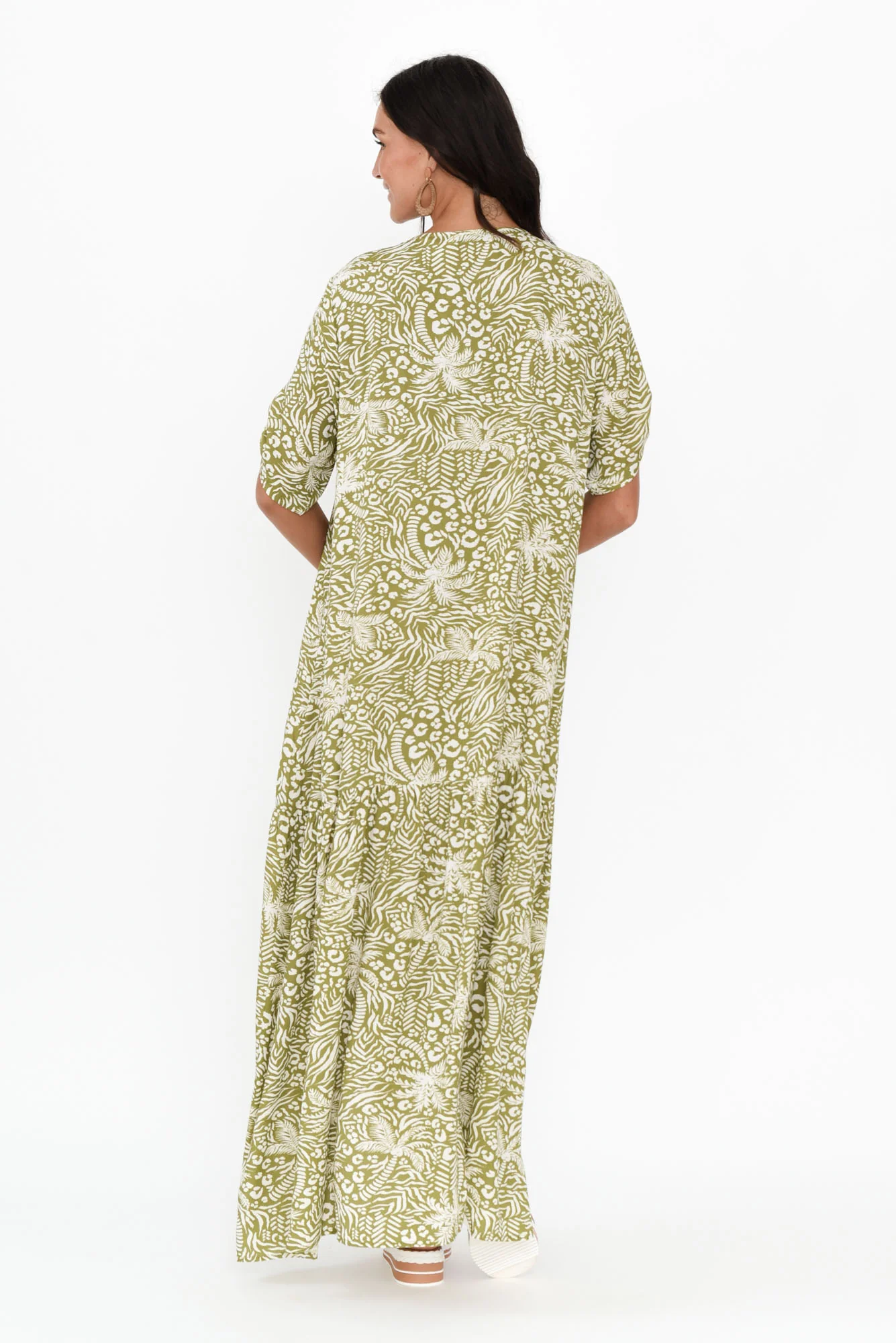 Green Palm Peak Maxi Dress