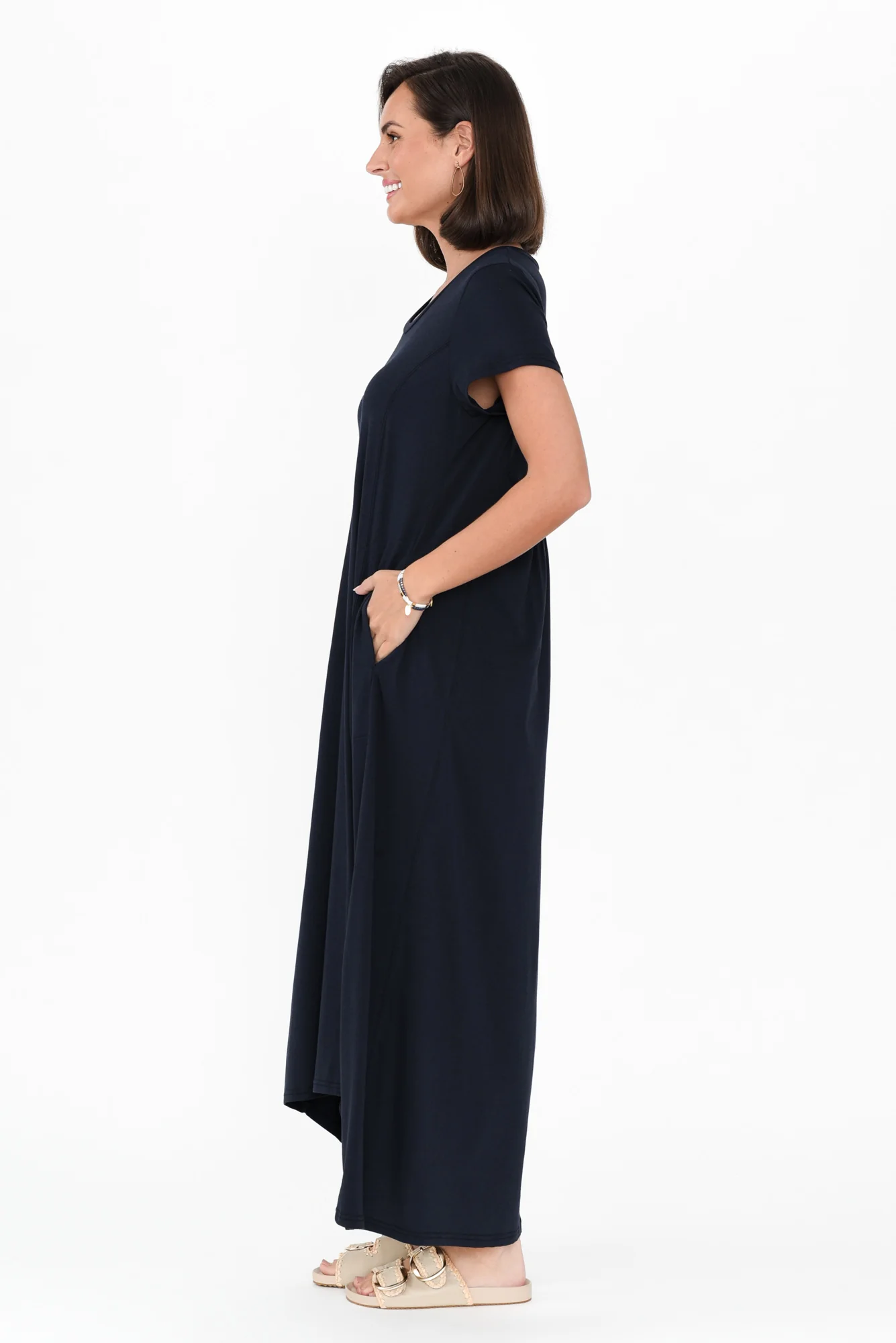 Patrick Navy Cotton Pocket Dress