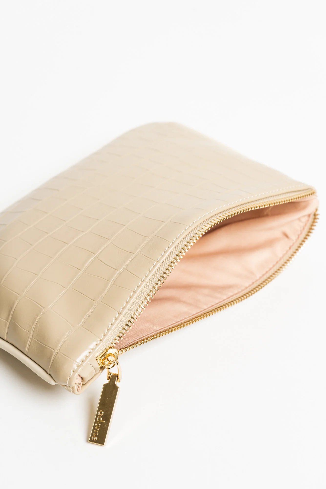 Aviana Cream Croc Pouch