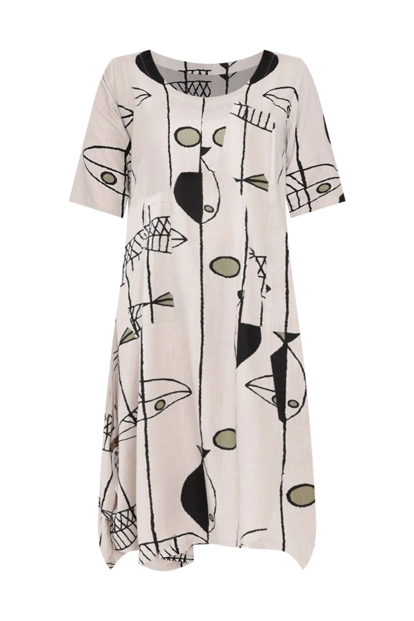 Hailee Taupe Sea Linen Cotton Dress