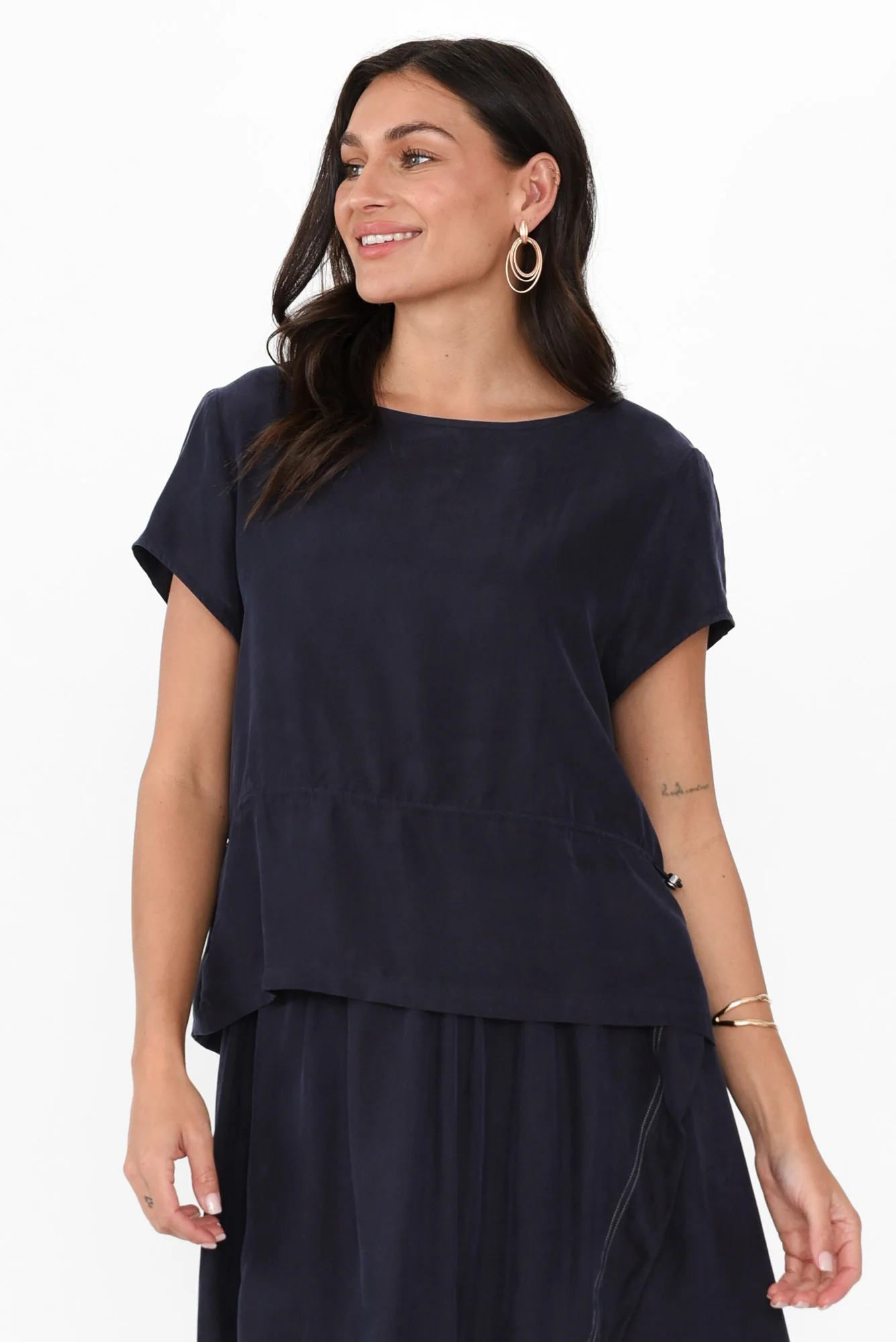 Vault Navy Cupro Reversible Top
