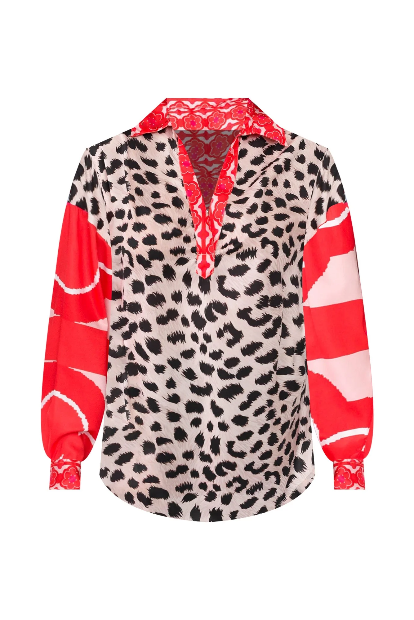 Suzy Pink Leopard V Neck Shirt