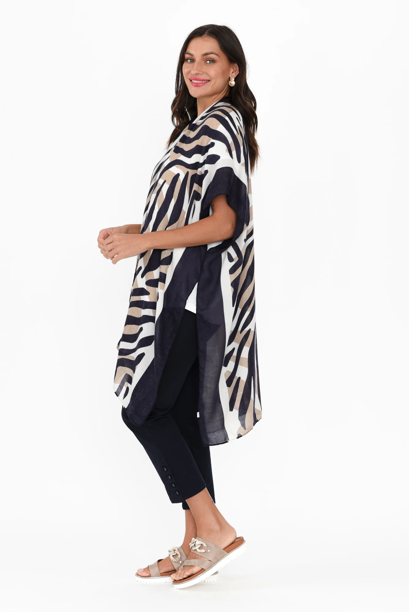Shontay Black Zebra Kimono