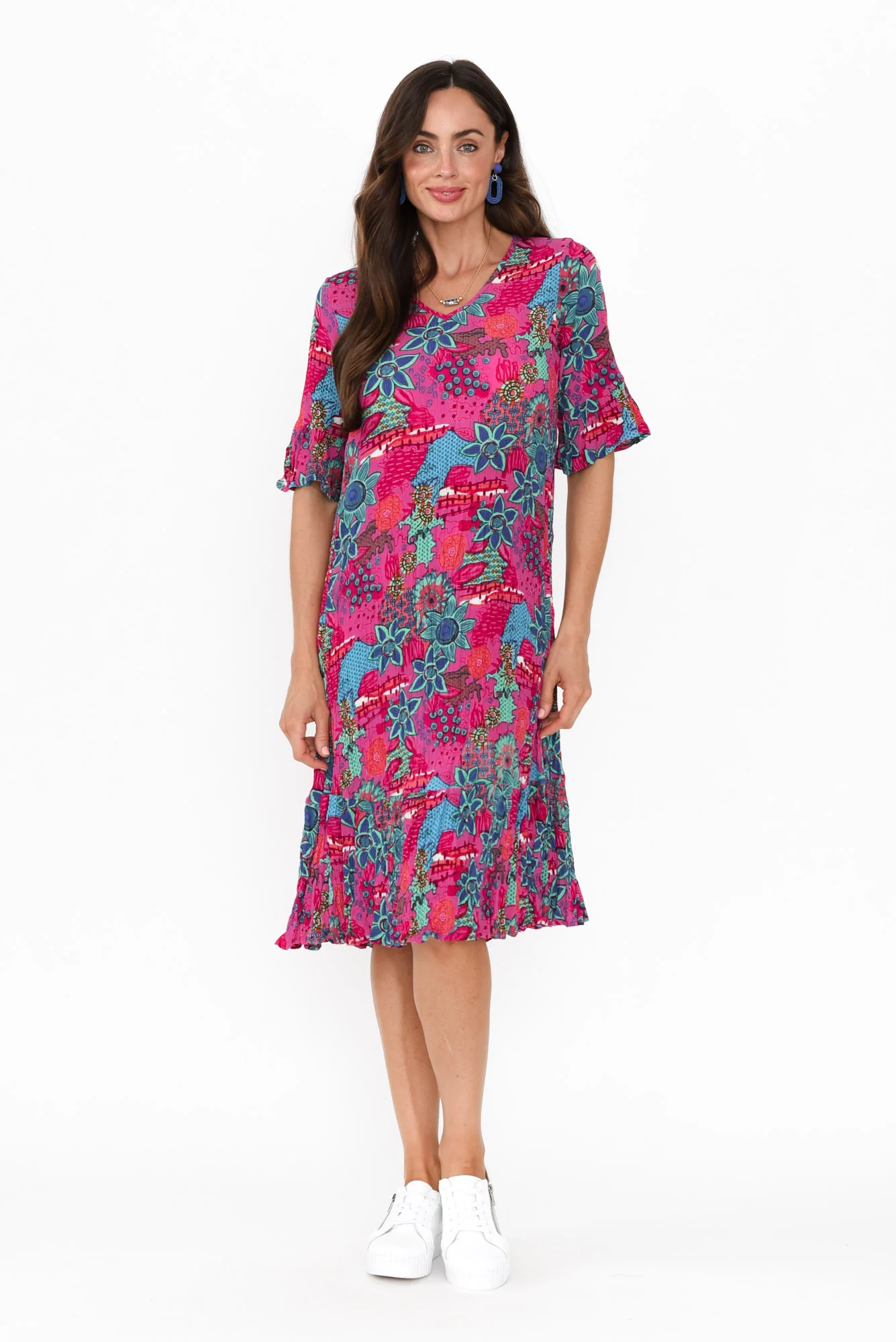 Calla Pink Petal Crinkle Dress
