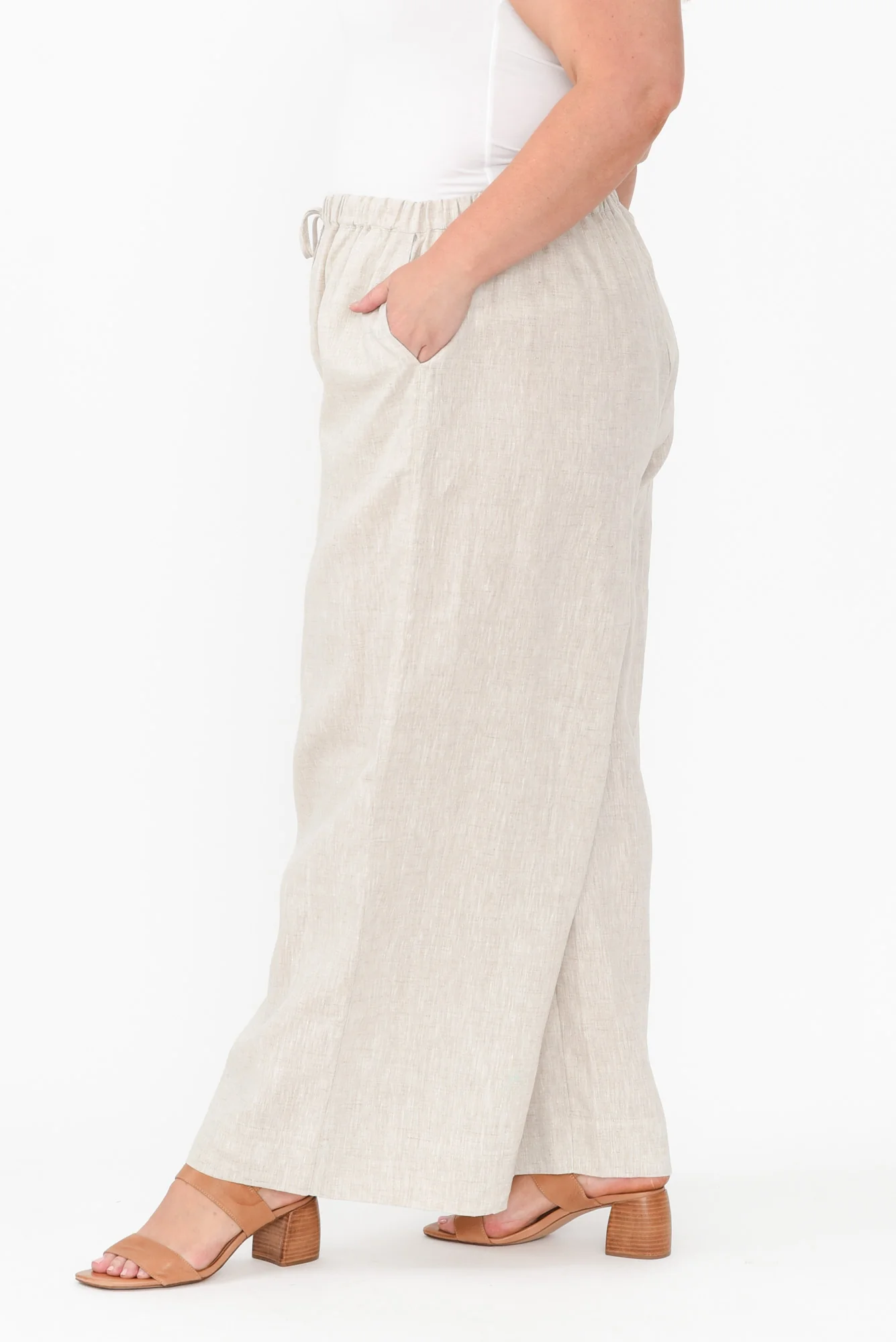 Jimmie Natural Linen Tie Pants