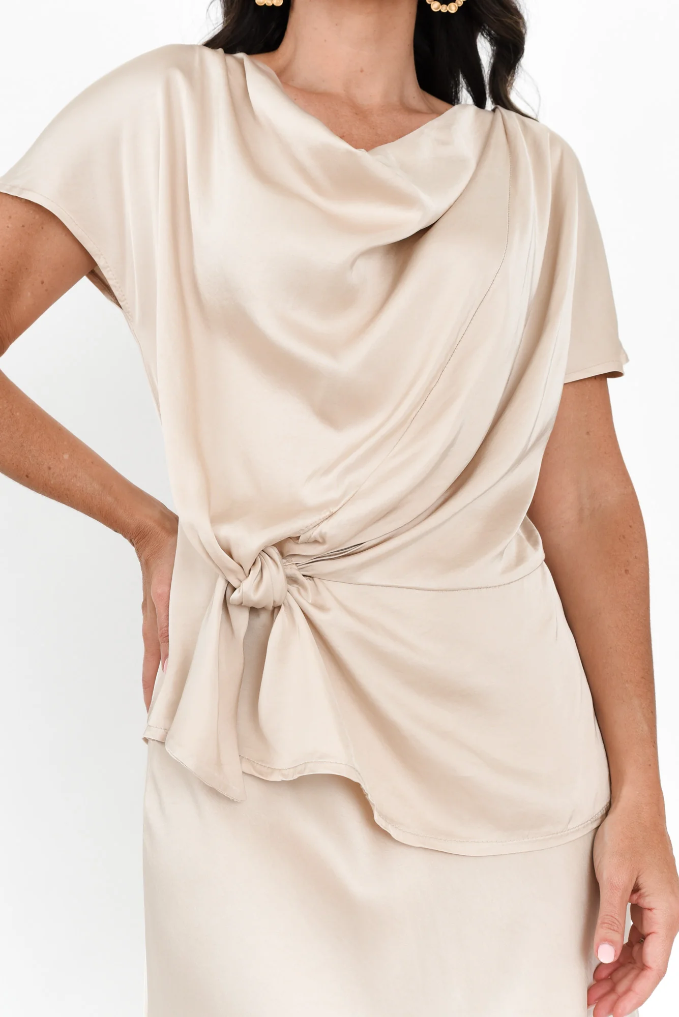 Tayla Champagne Tie Top