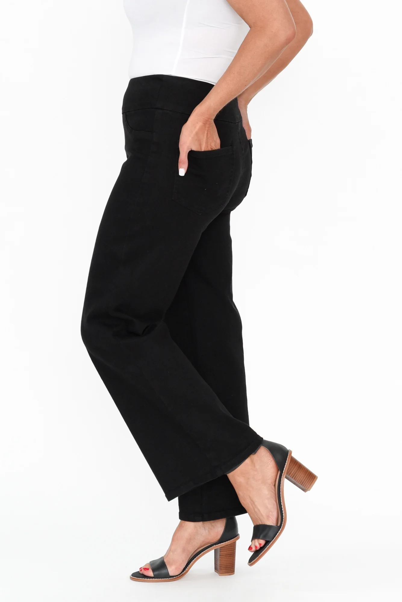 Nicola Black Wide Leg Jeans
