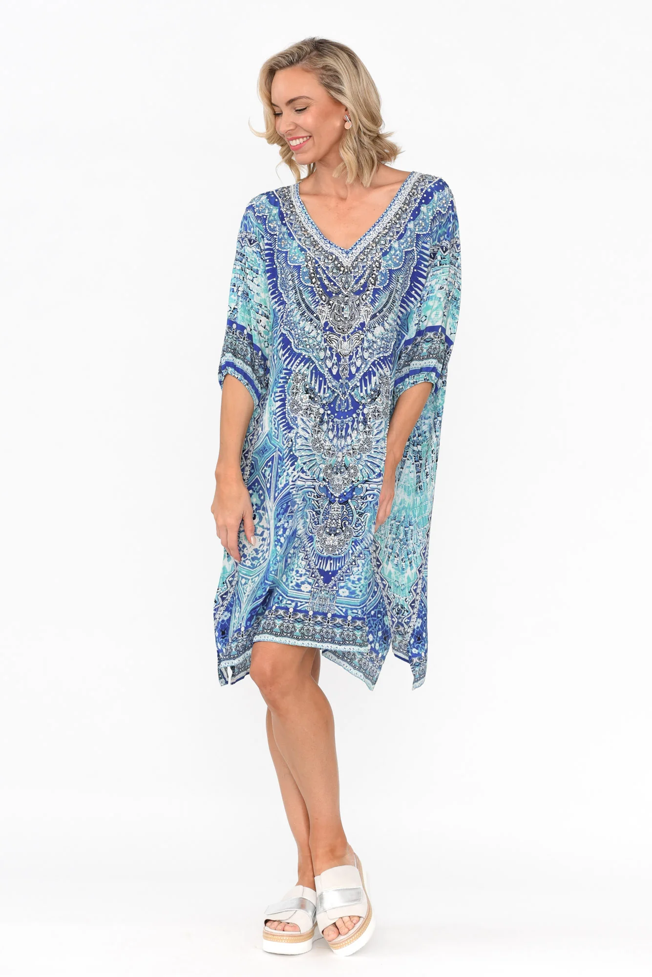 Egyptian Blue Silk Dress