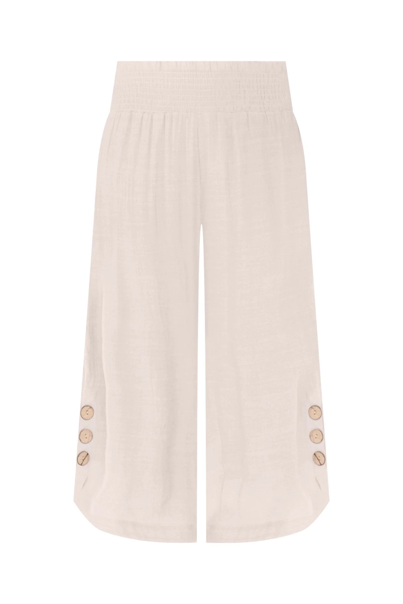 Lettie Beige Button Pant