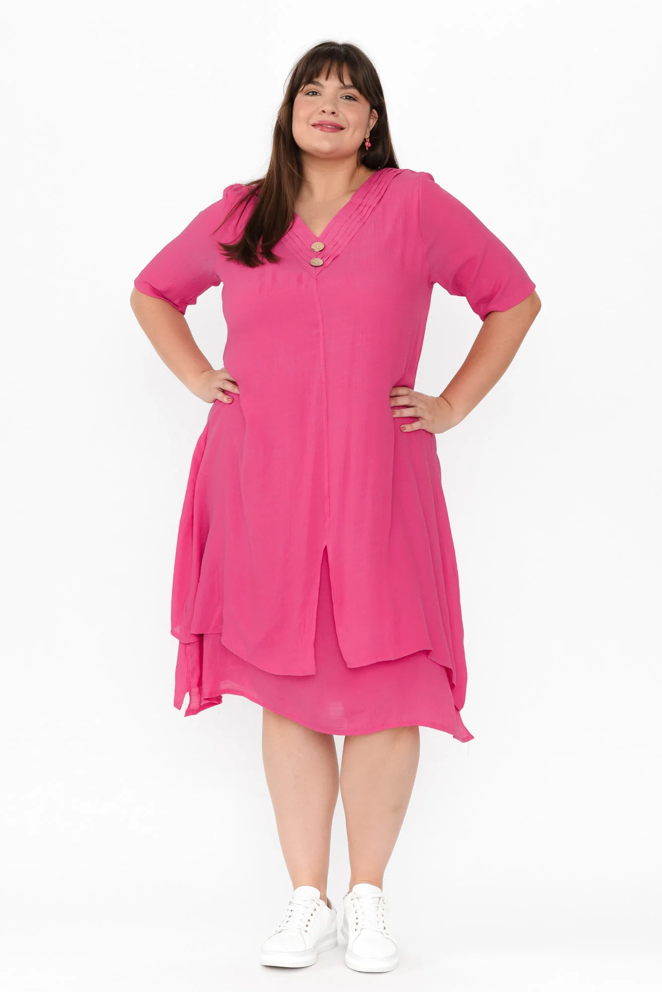 Nala Hot Pink Layers Dress