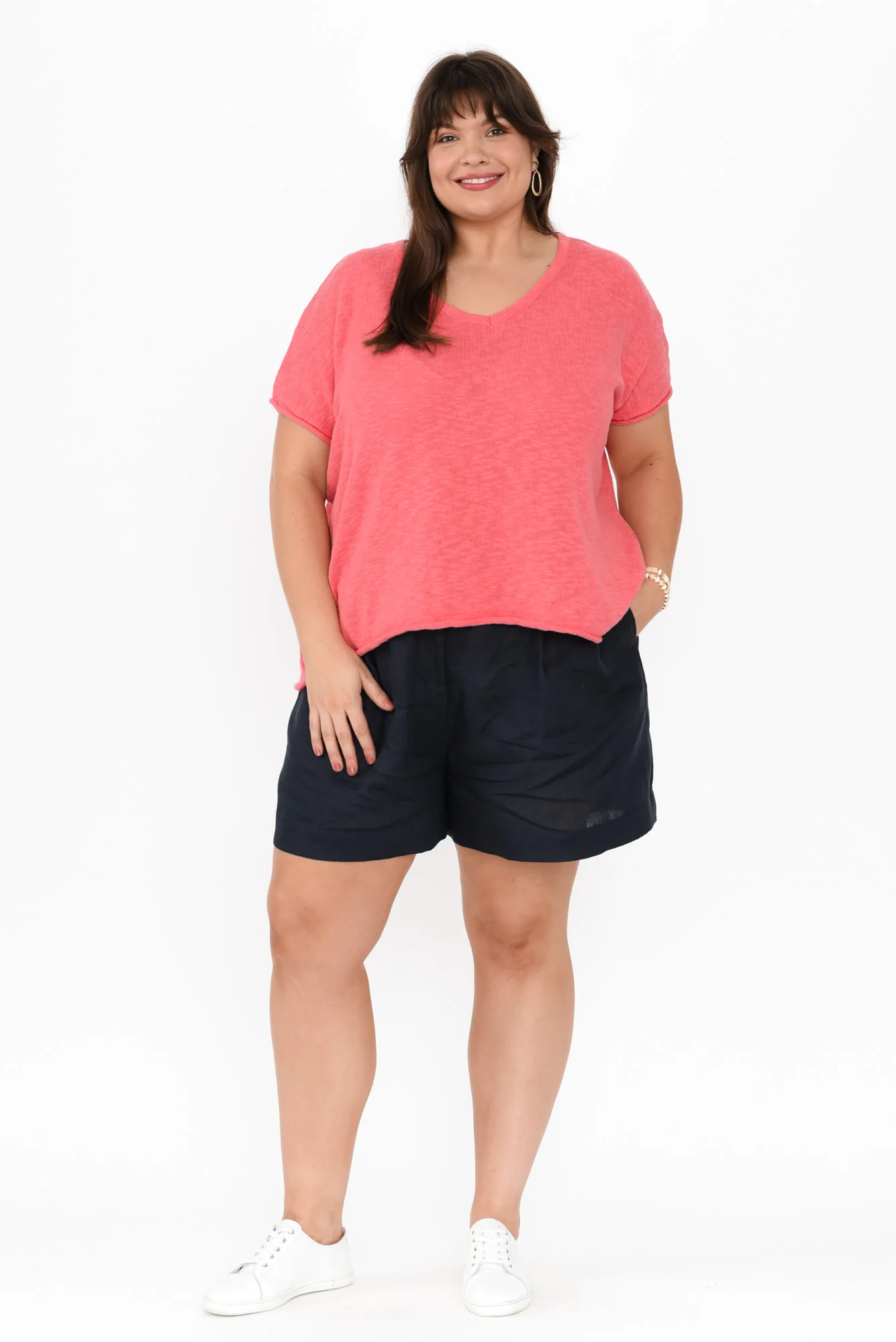 Saxon Pink Oversized Knit Top