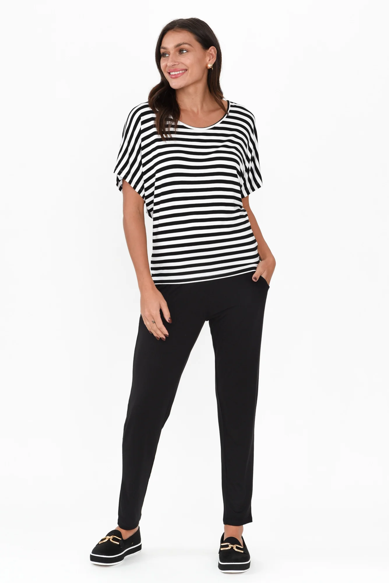 Percy Black Bamboo Pocket Pants