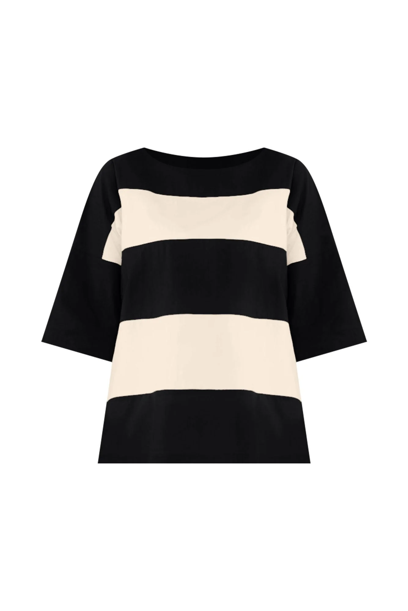 Balos Black Stripe Cotton Poplin Top