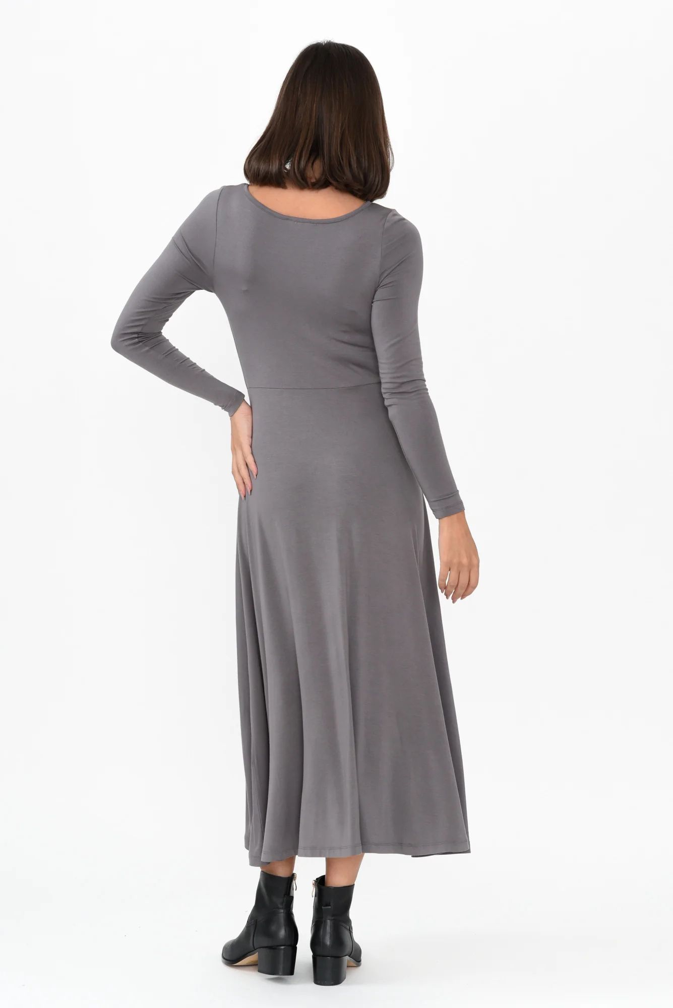 Olivia Grey Bamboo Sleeved Dress