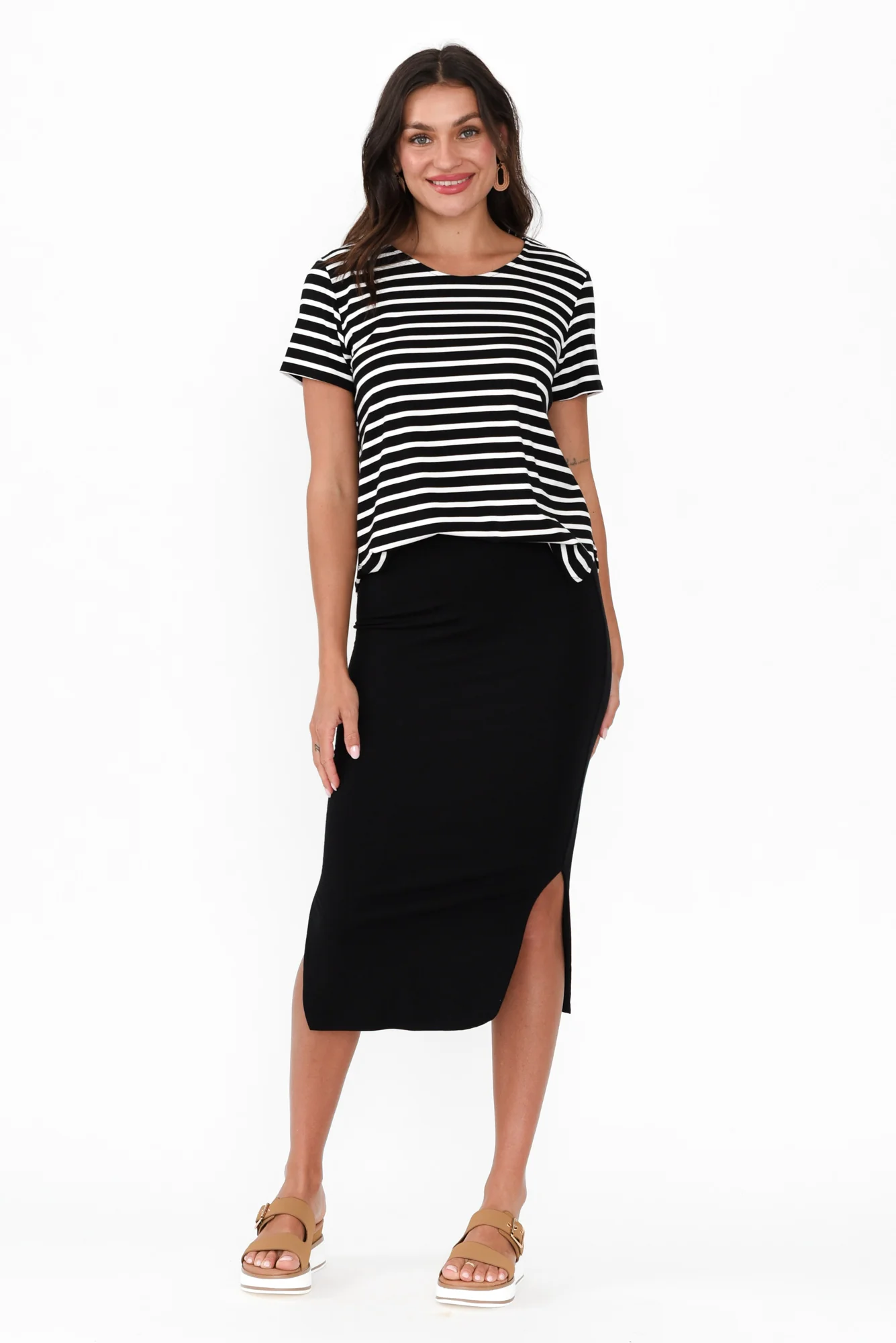 Bettina Black Bamboo Skirt
