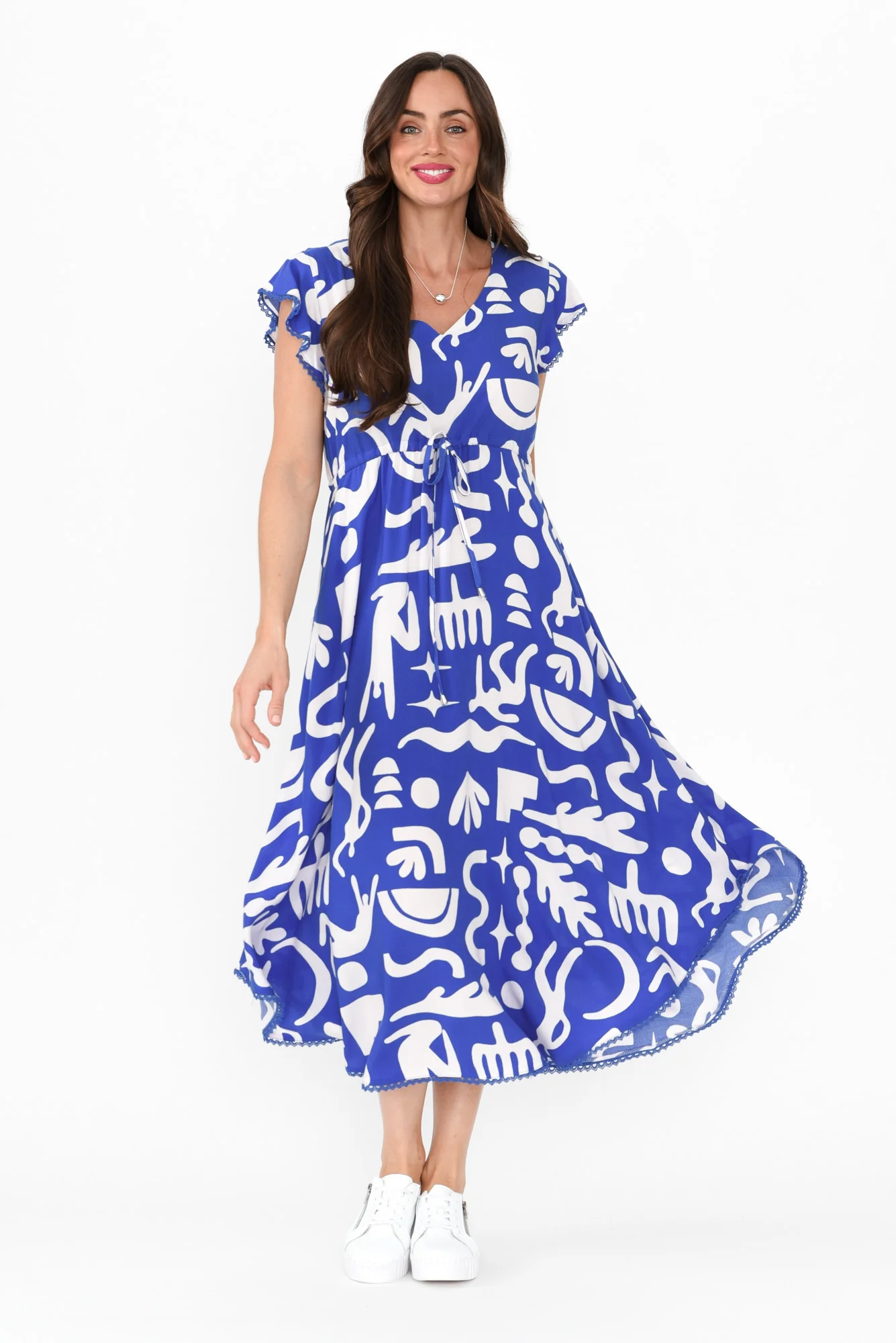 Libby Blue Geo Midi Dress