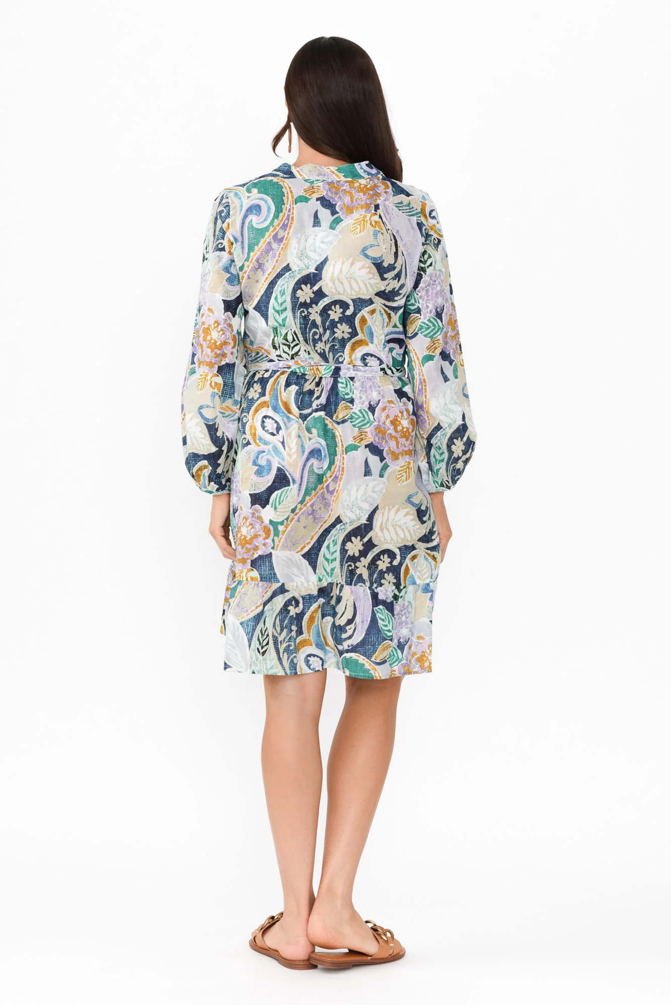 Sofia Blue Paisley Cotton Dress