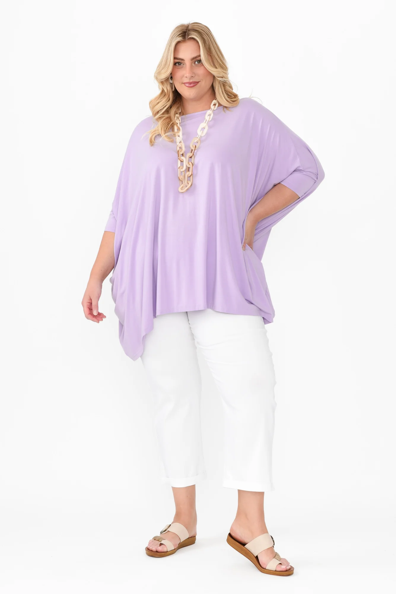 Kelsier Lilac Bamboo Batwing Top