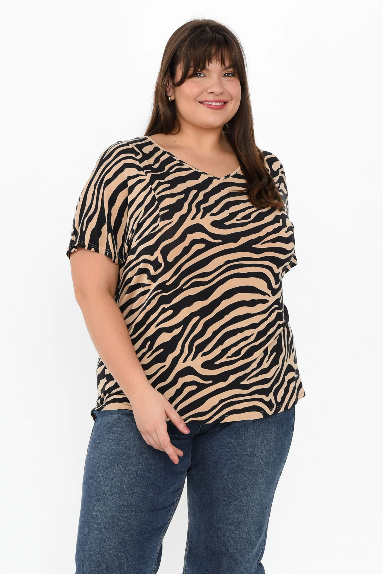 Ivy Tan Zebra Micro Modal Swing Tee