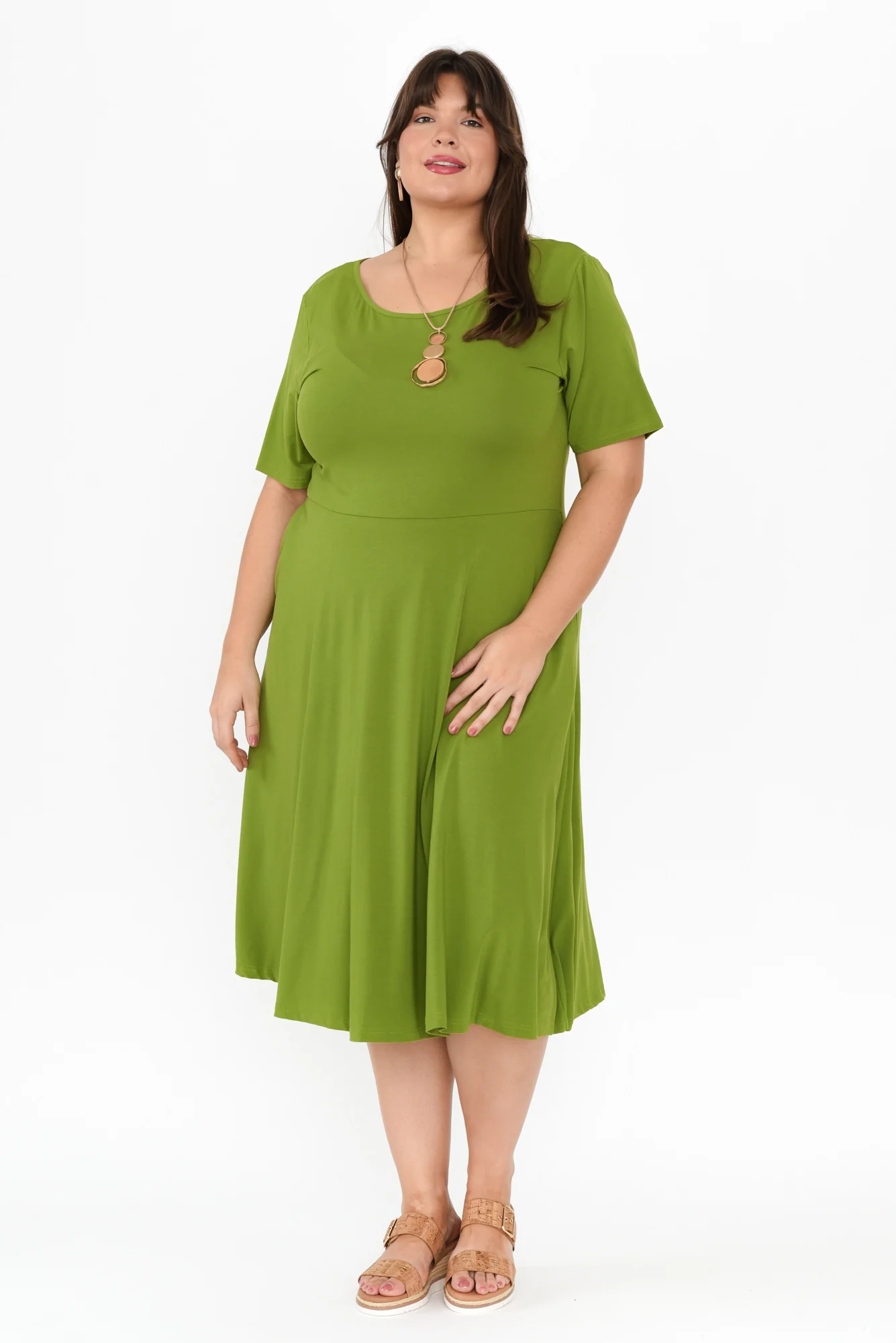 Jasmine Green Bamboo Pocket Dress