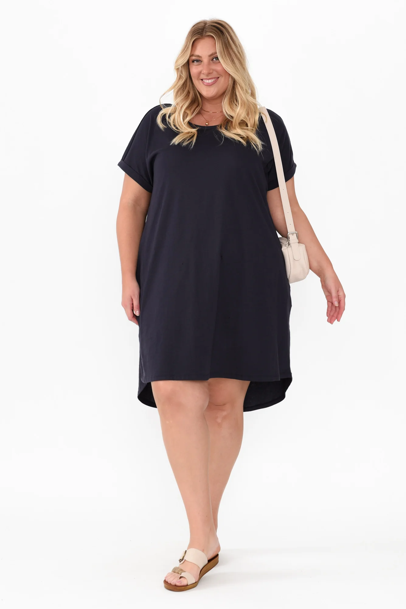 Maxine Charcoal Cotton T-Shirt Dress