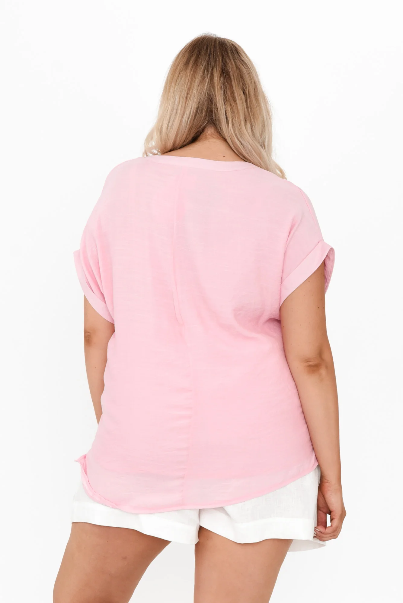 Miray Light Pink Button Top