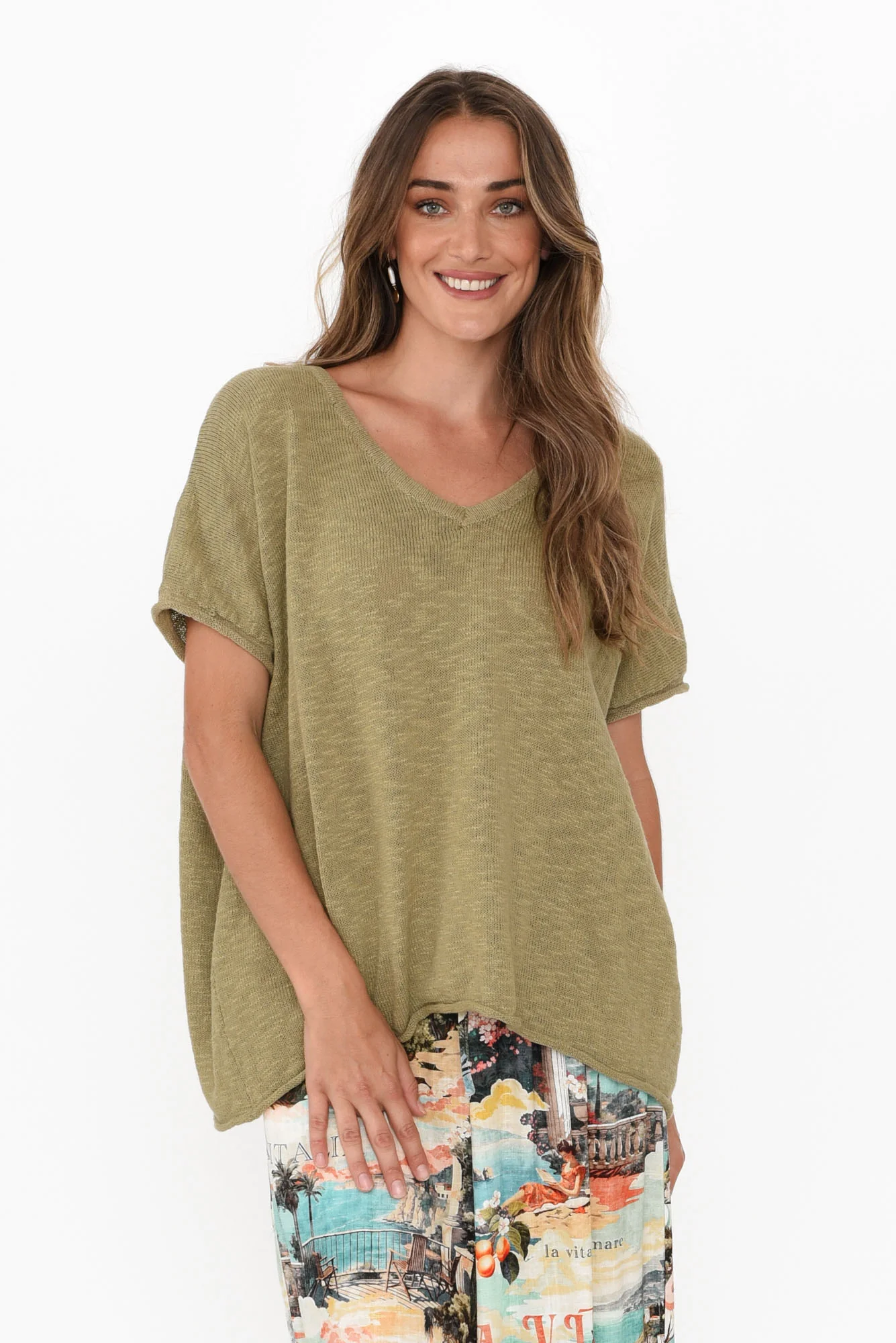 Saxon Sage Oversized Knit Top