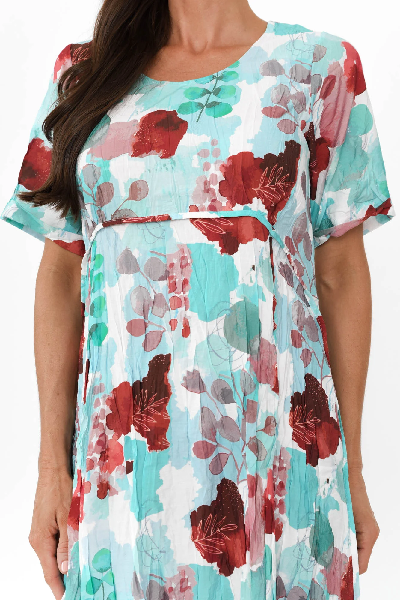 Soraya Blue Floral Linen Blend Dress