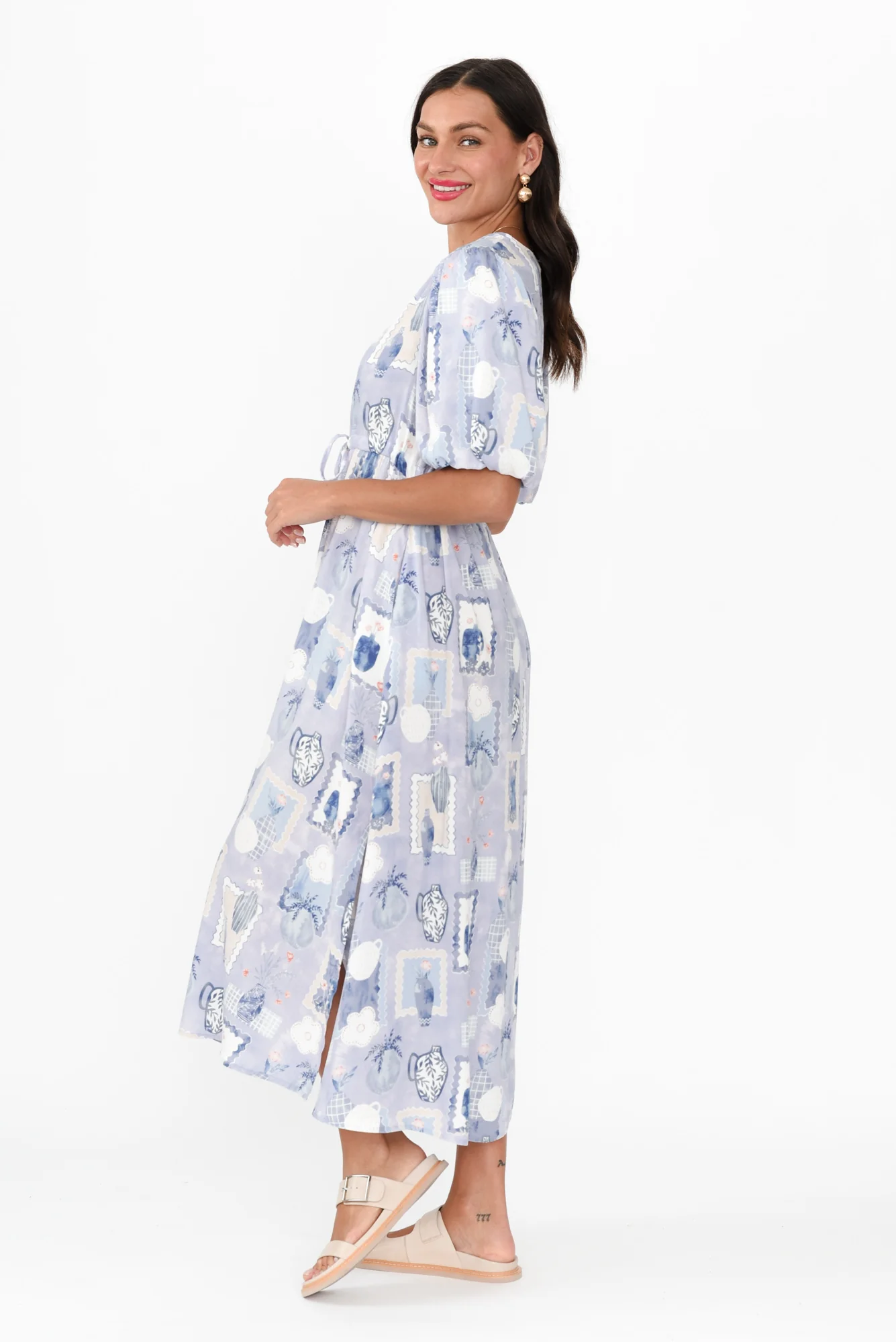 Mitzi Blue Tile Tie Dress