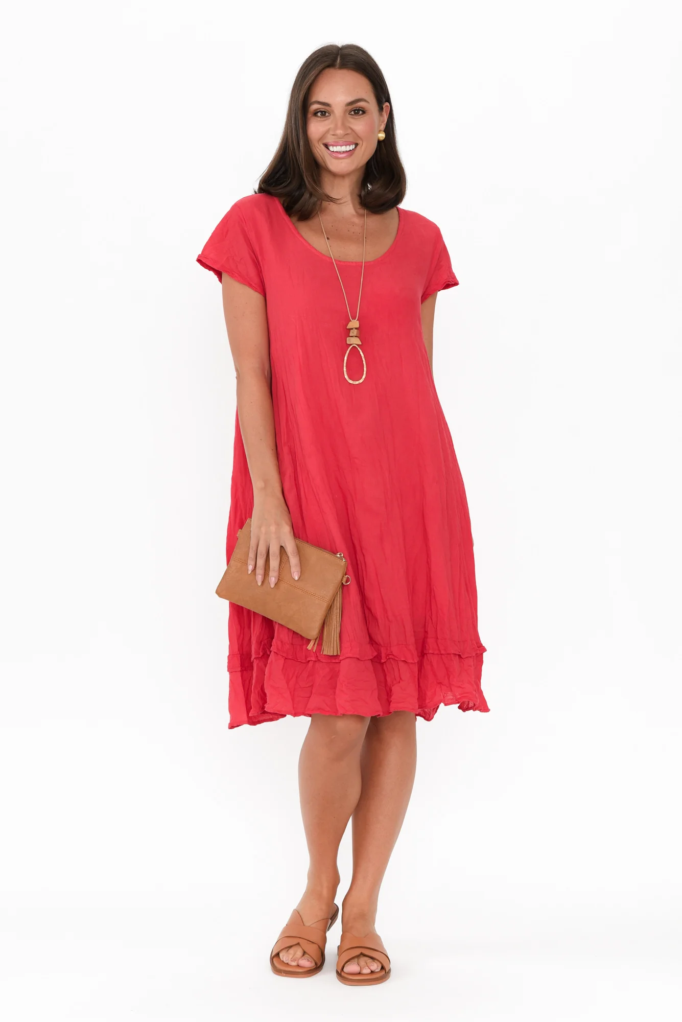 Lauren Berry Crinkle Cotton Dress