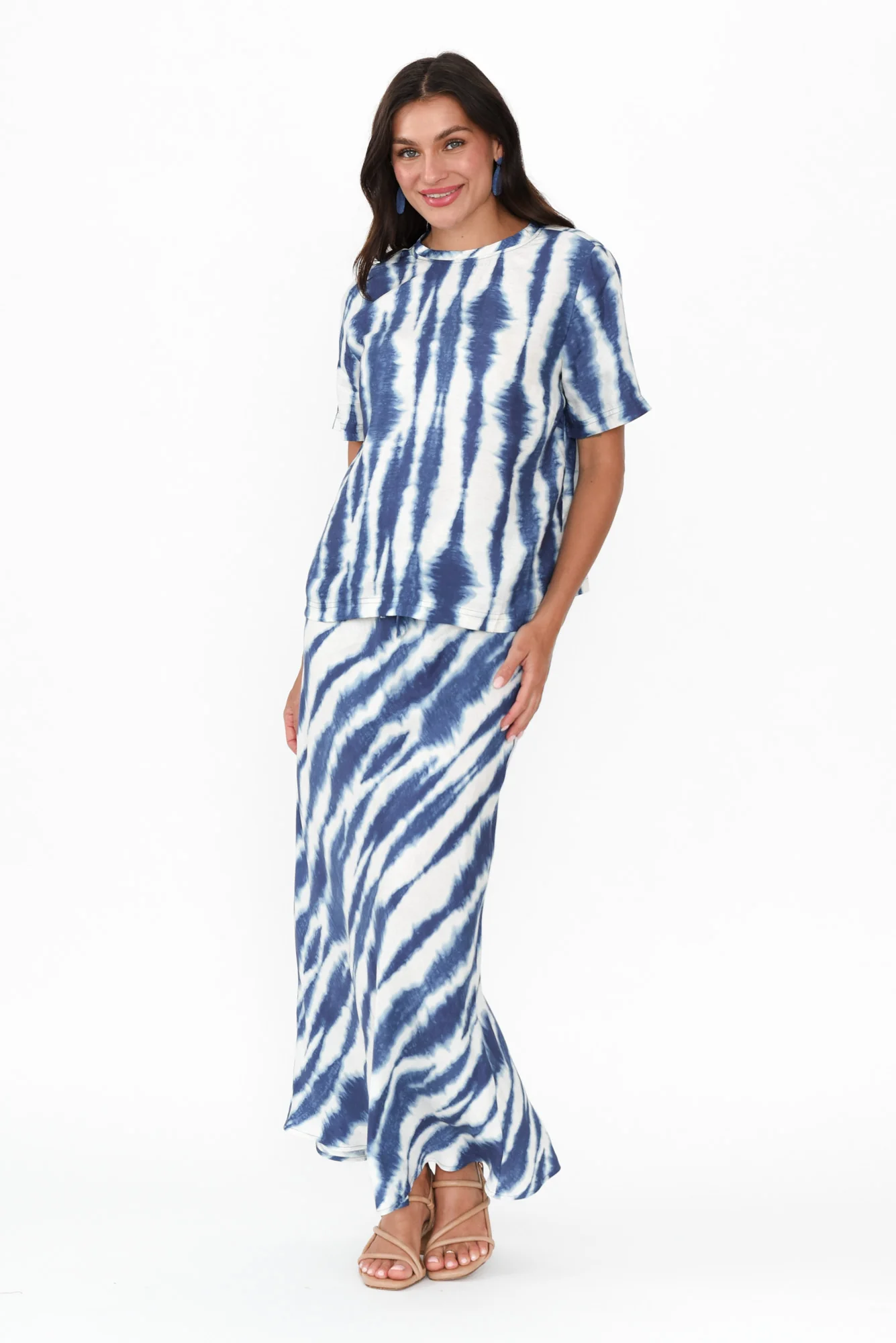 Mae Blue Tie Dye Cupro Skirt