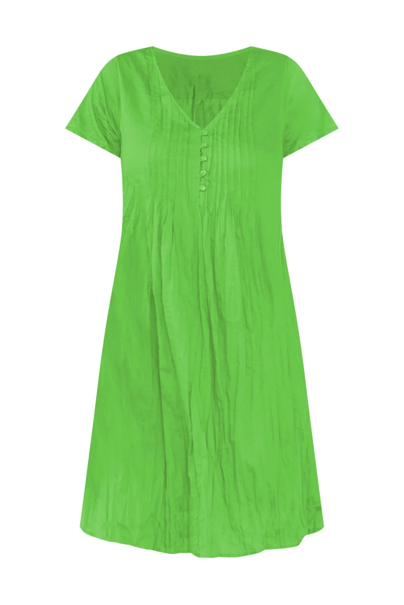 Sabina Lime Crinkle Cotton Dress