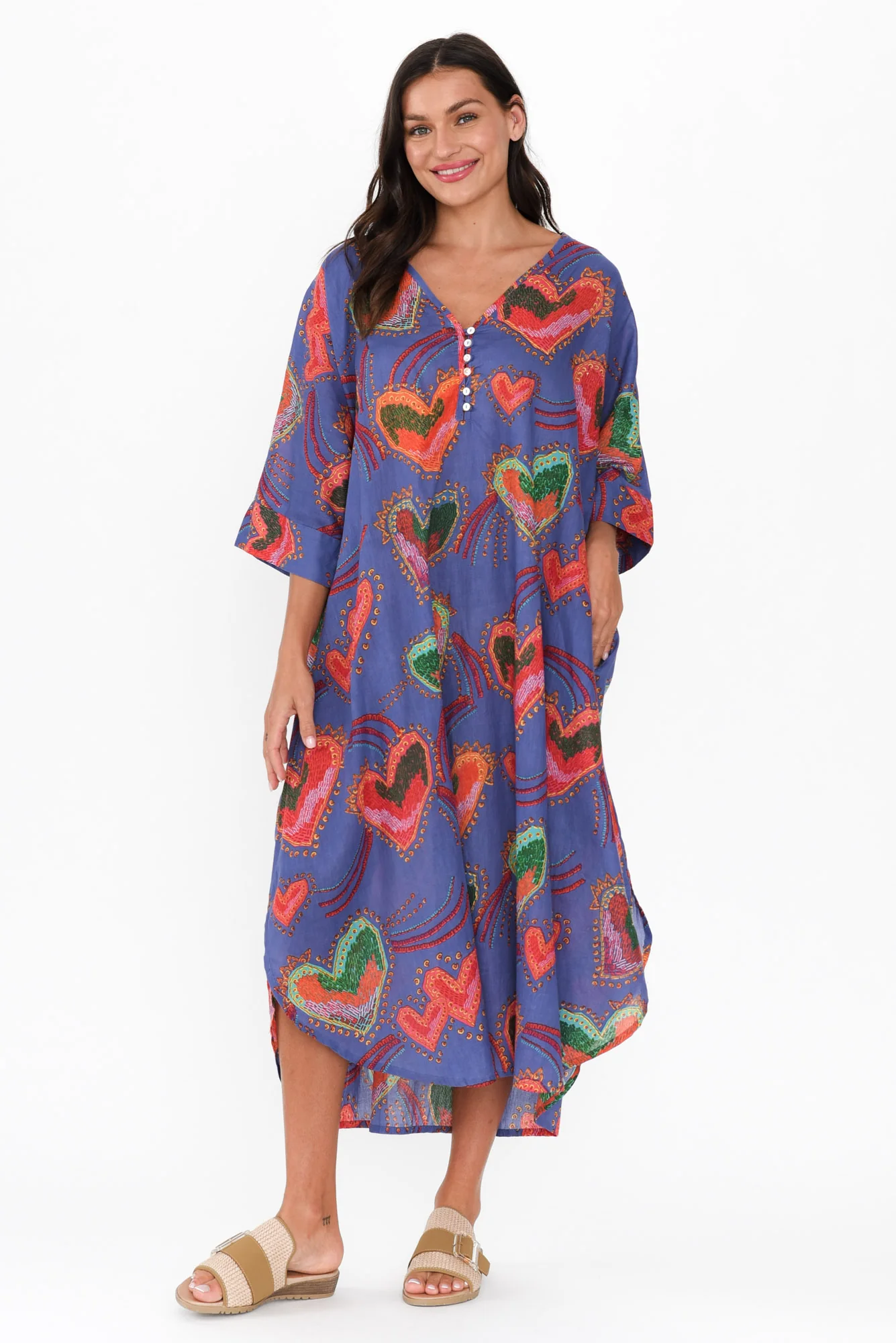 Tella Purple Heart Cotton Kaftan