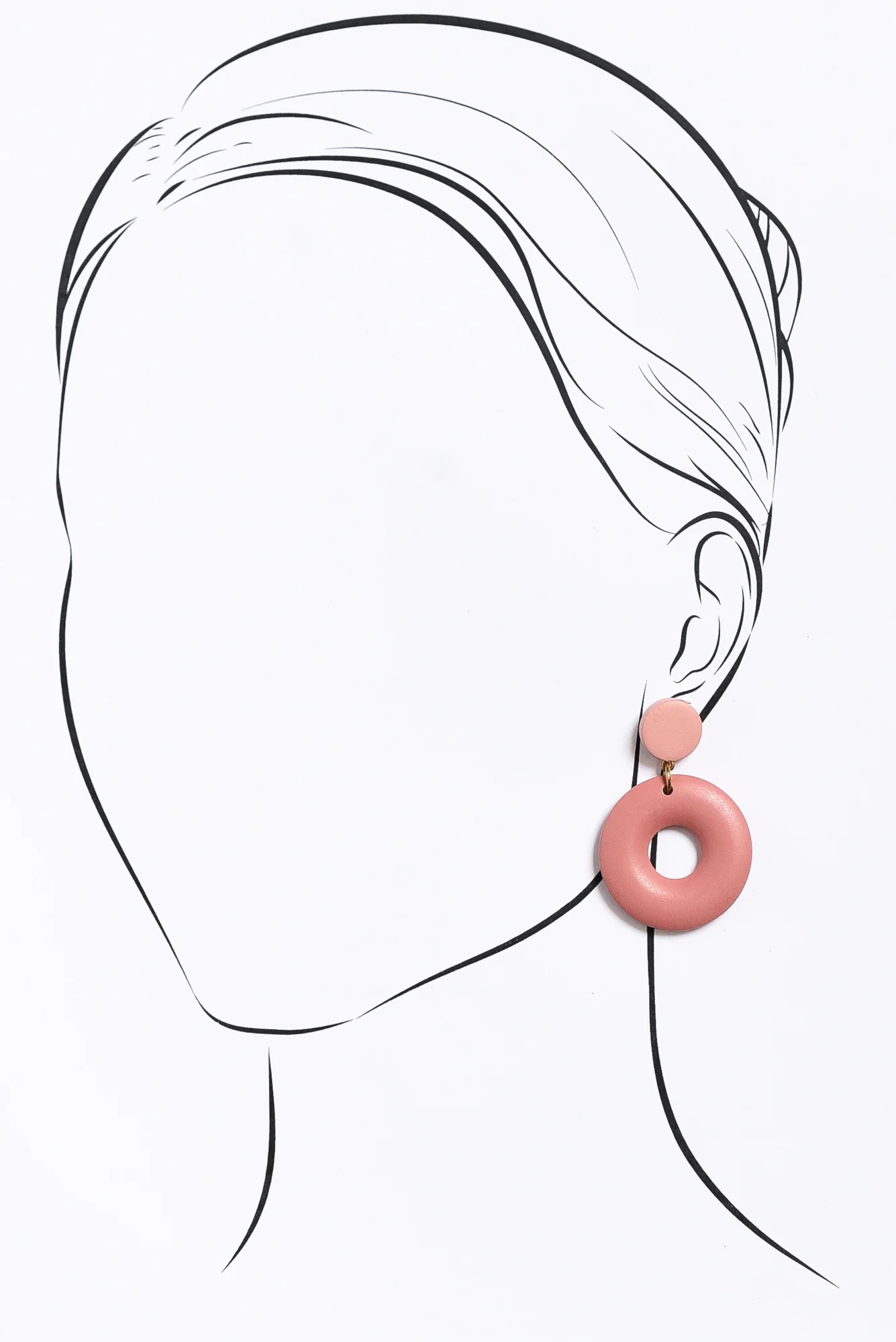 Dia Pink Circle Drop Earrings