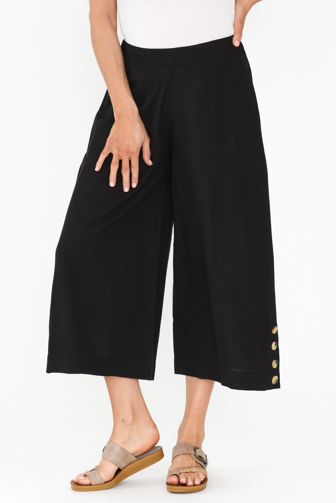 Kishan Black Cotton Blend Pants