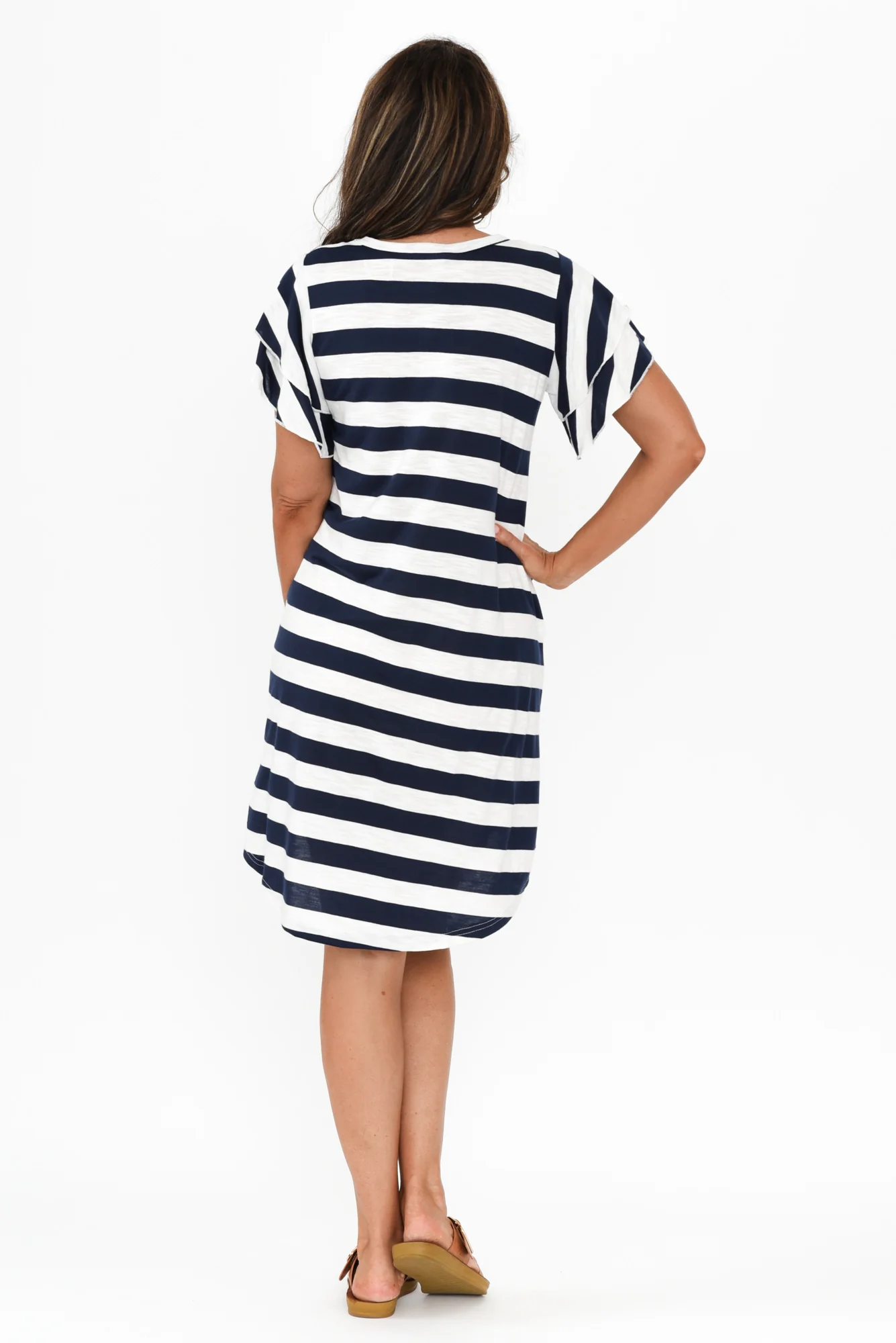 Sydney Blue Stripe Cotton Tee Dress