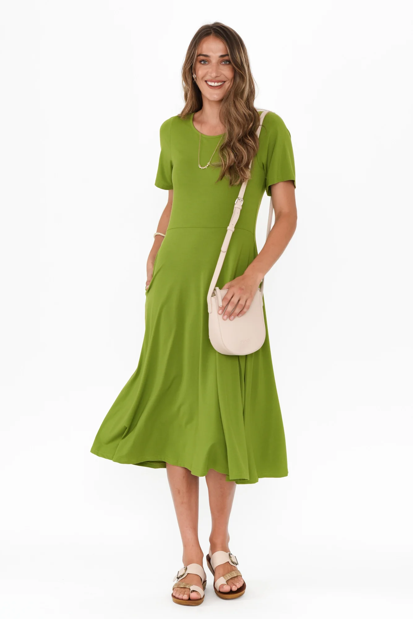 Jasmine Green Bamboo Pocket Dress