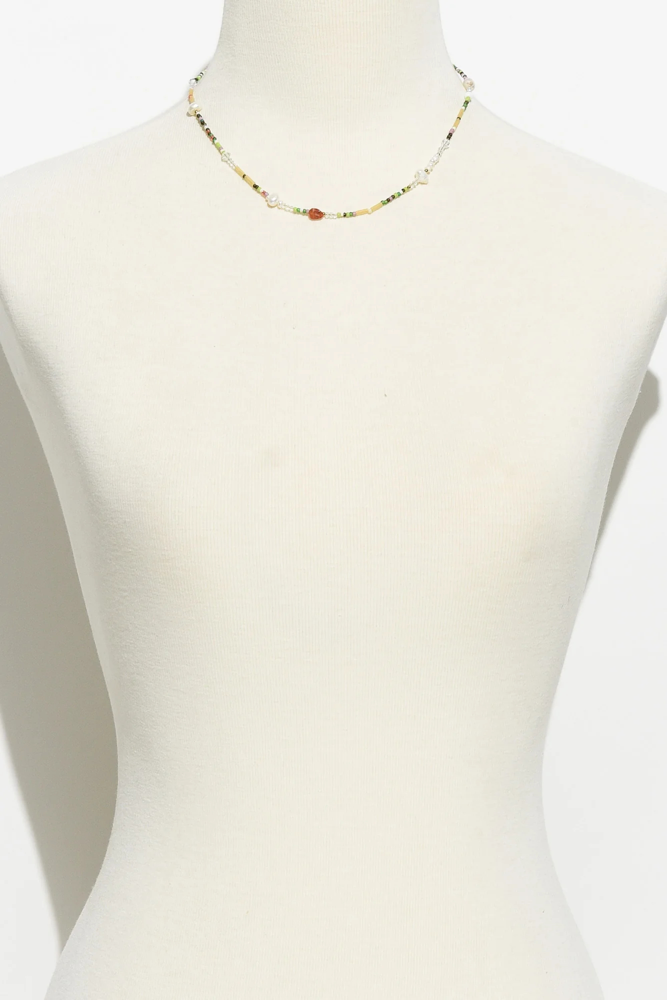 Misma White Multi Beaded Necklace