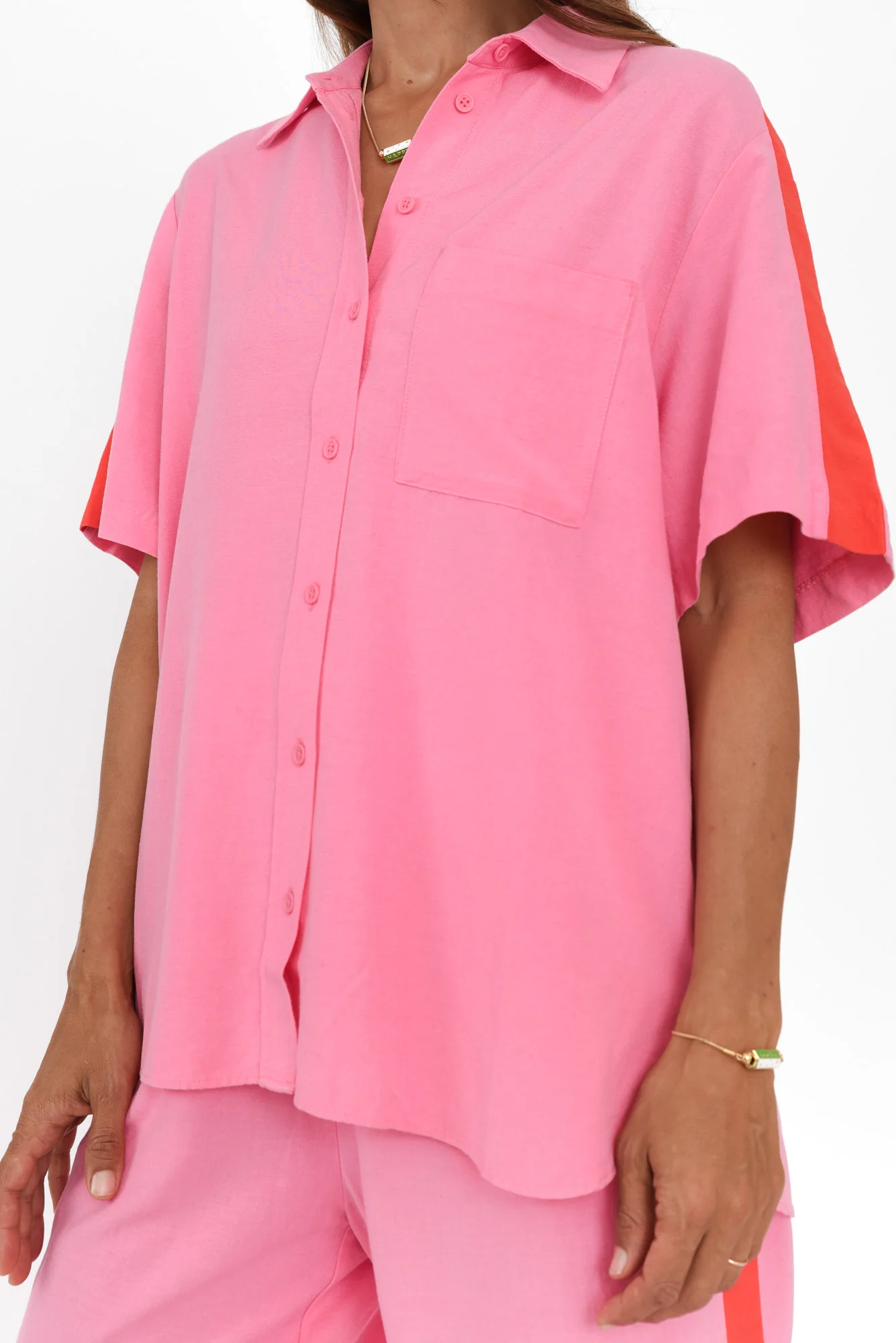 Francis Pink Stripe Pocket Shirt