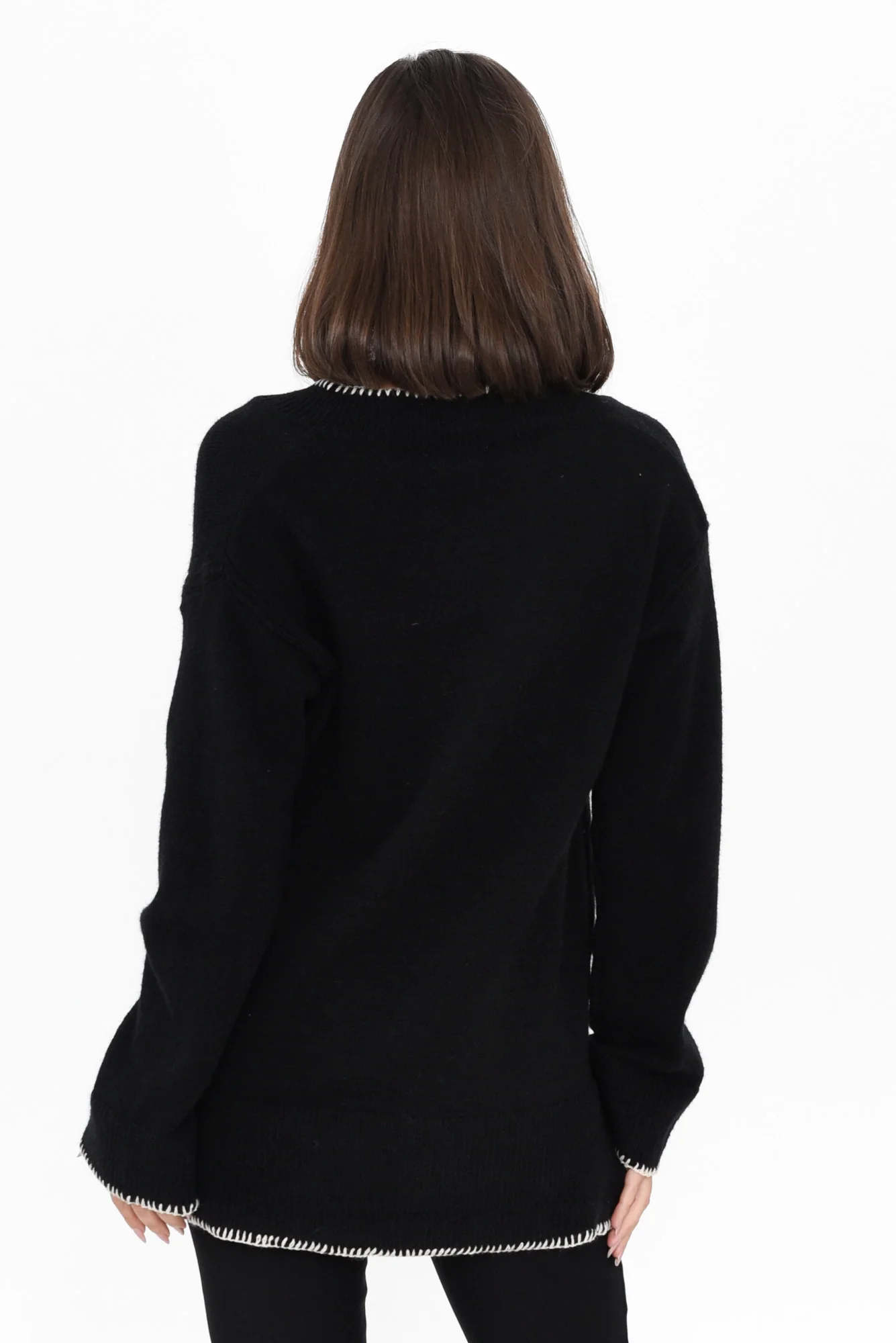 Garrick Black Trim Knit Jumper