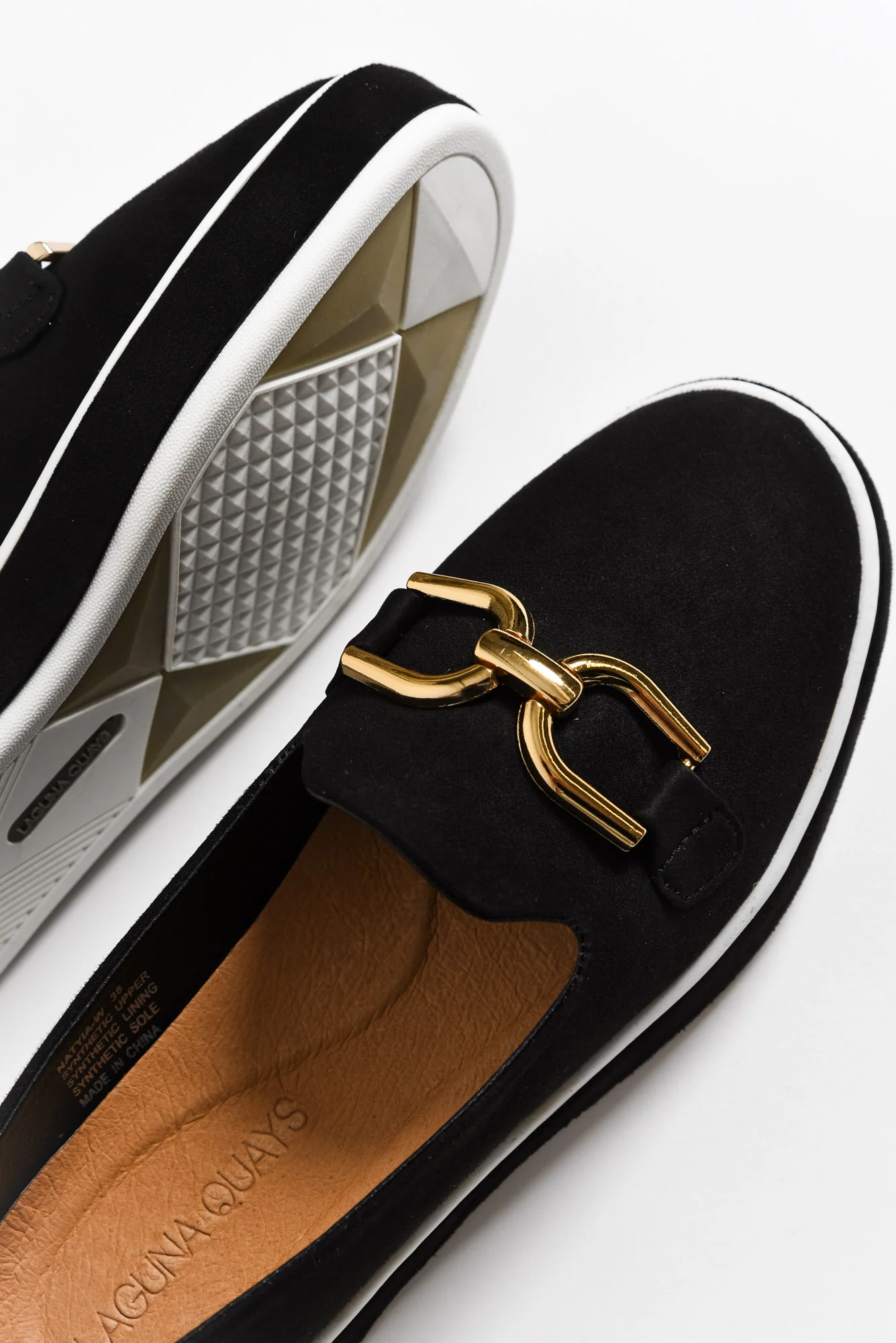 Natyia Black Faux Suede Platform Loafer