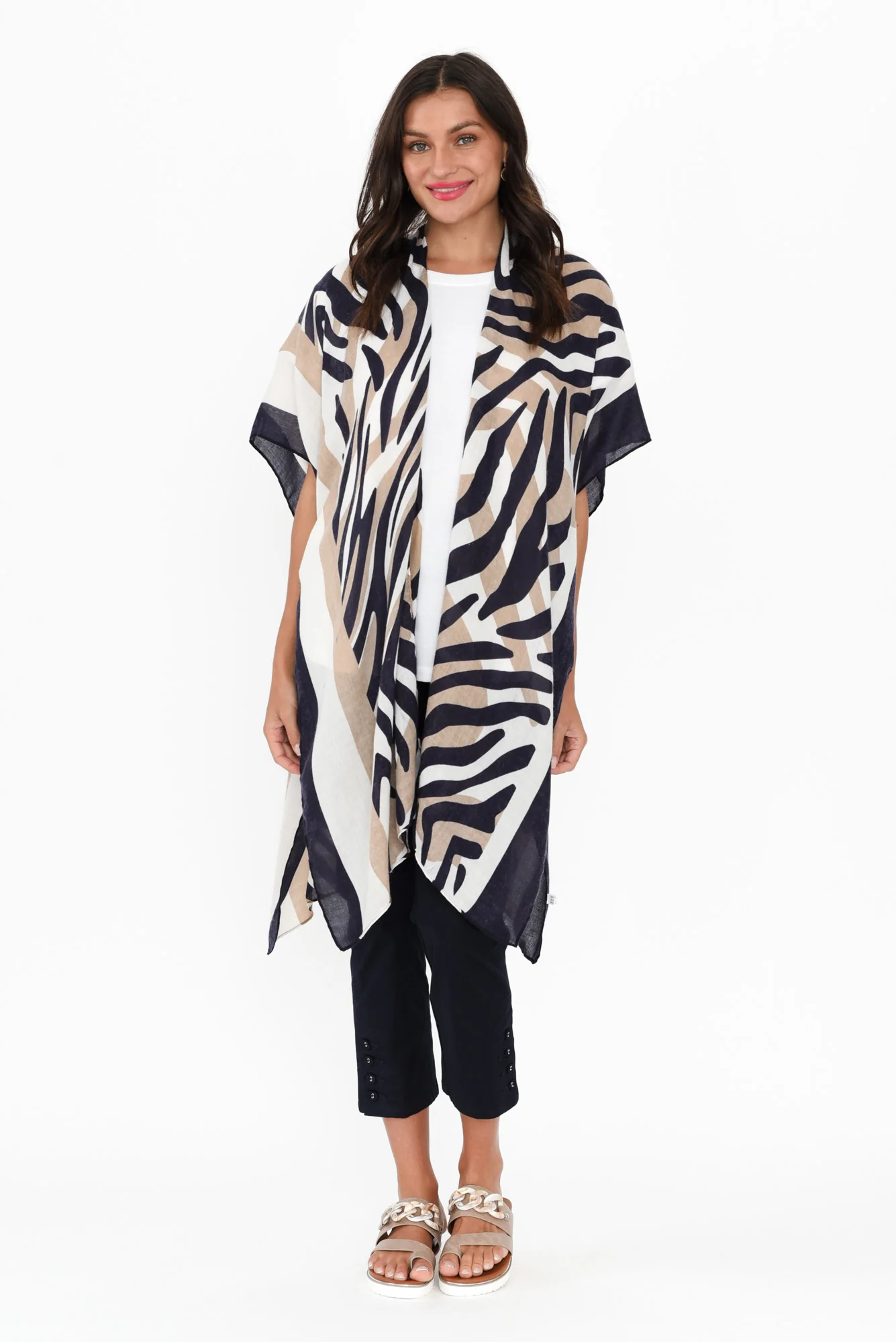 Shontay Black Zebra Kimono