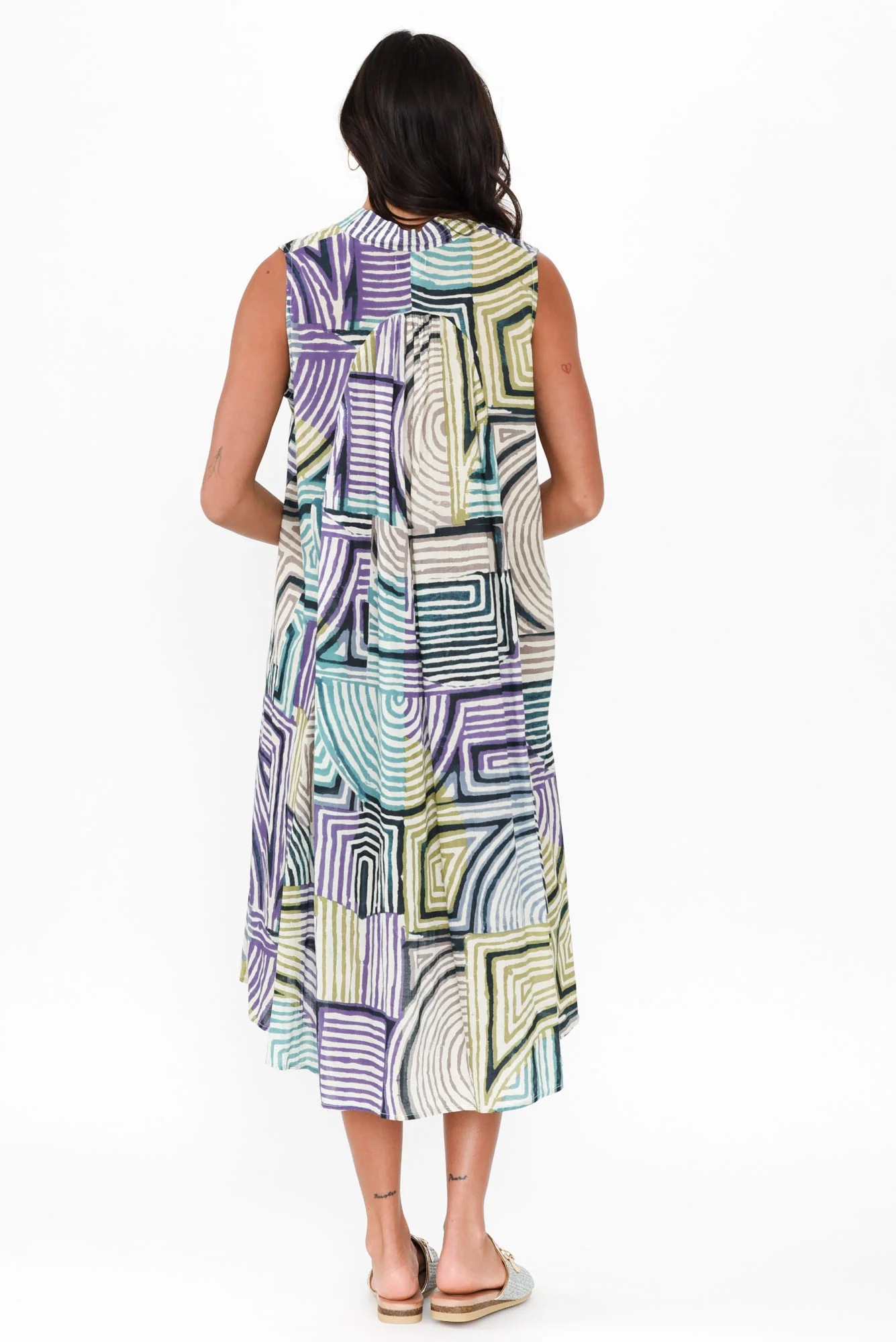 Claudia Green Ripple Cotton Dress